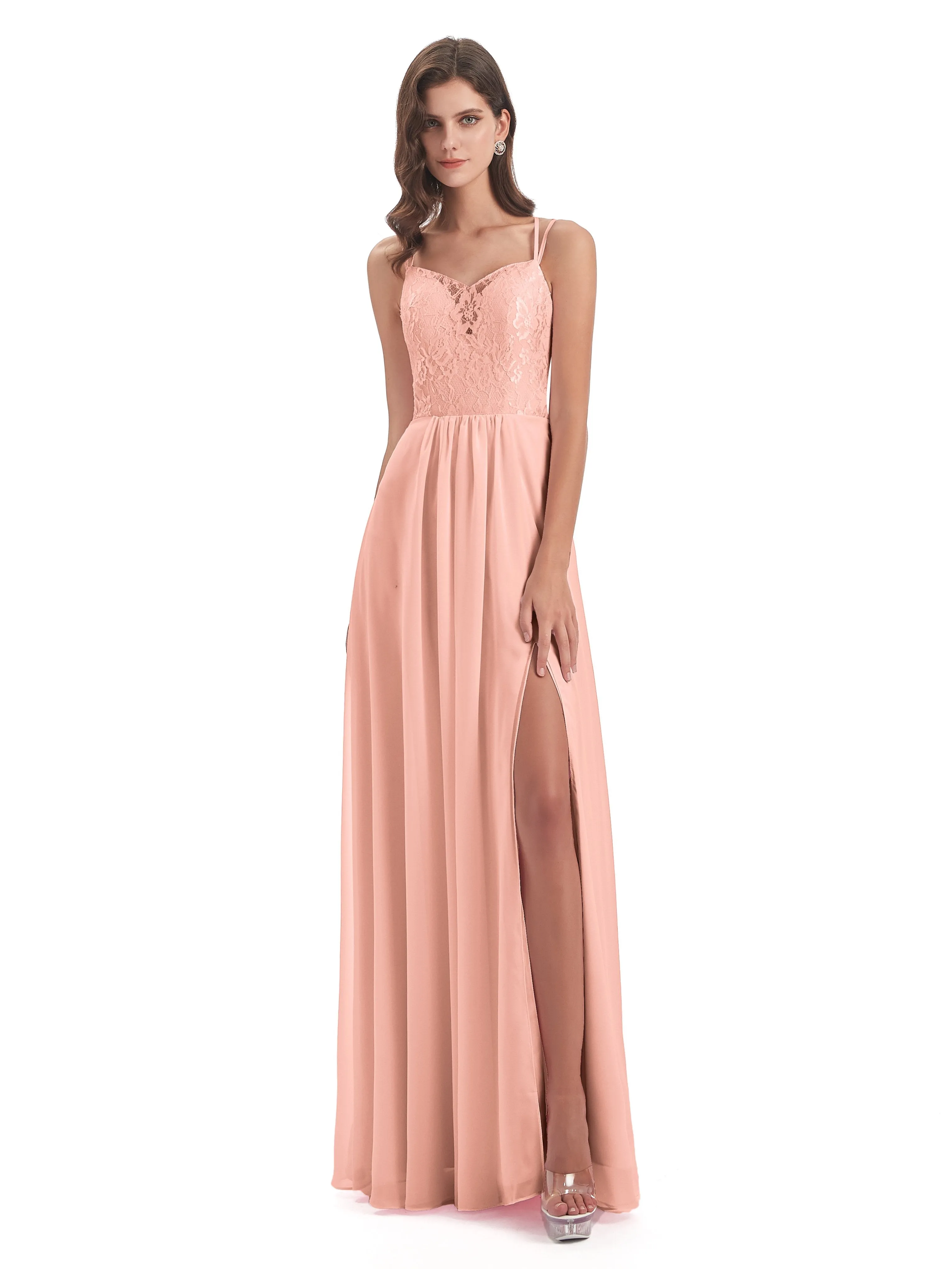 Heidi Elegant Spaghetti Straps Long Bridesmaid Dresses