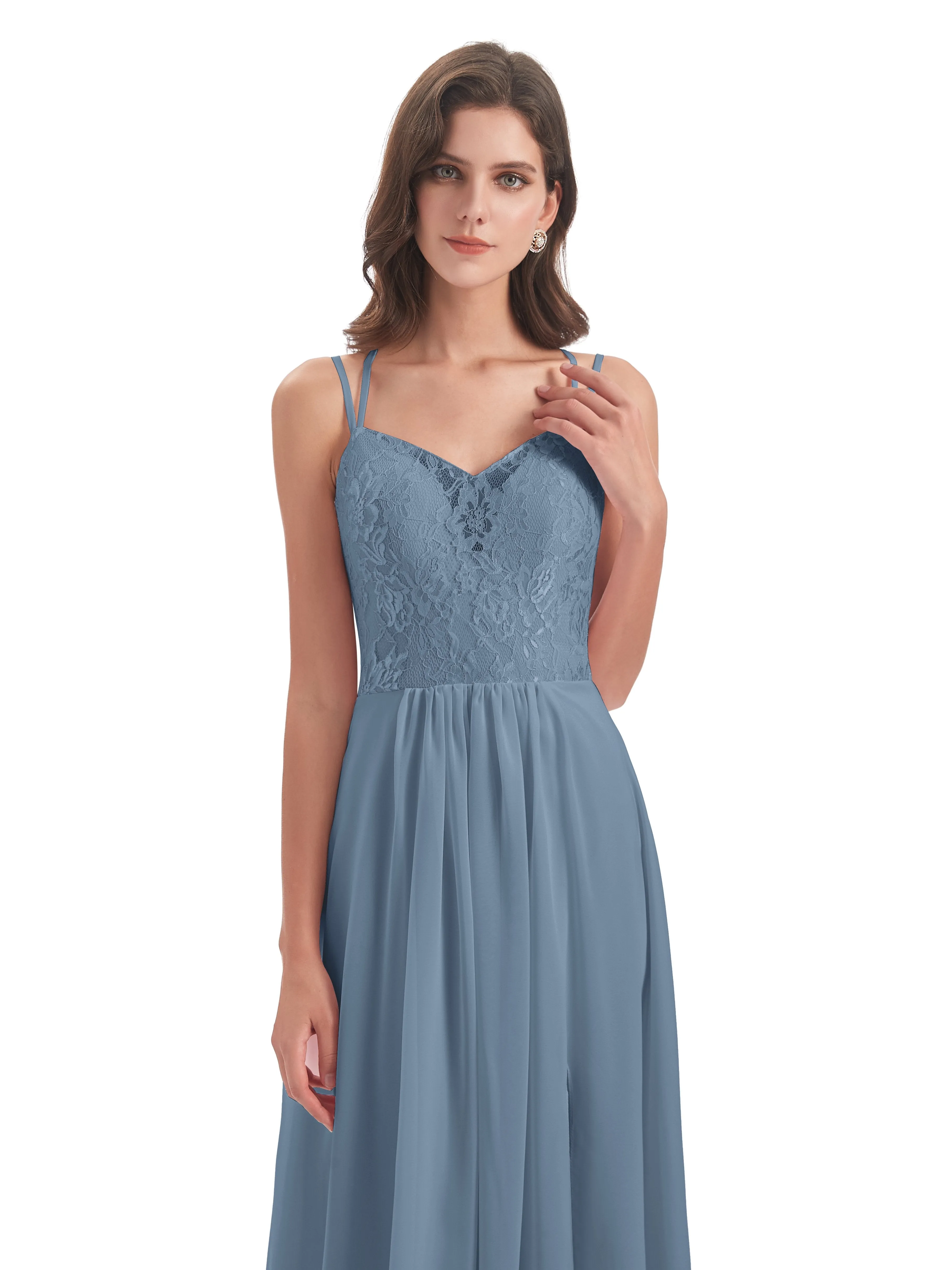 Heidi Elegant Spaghetti Straps Long Bridesmaid Dresses