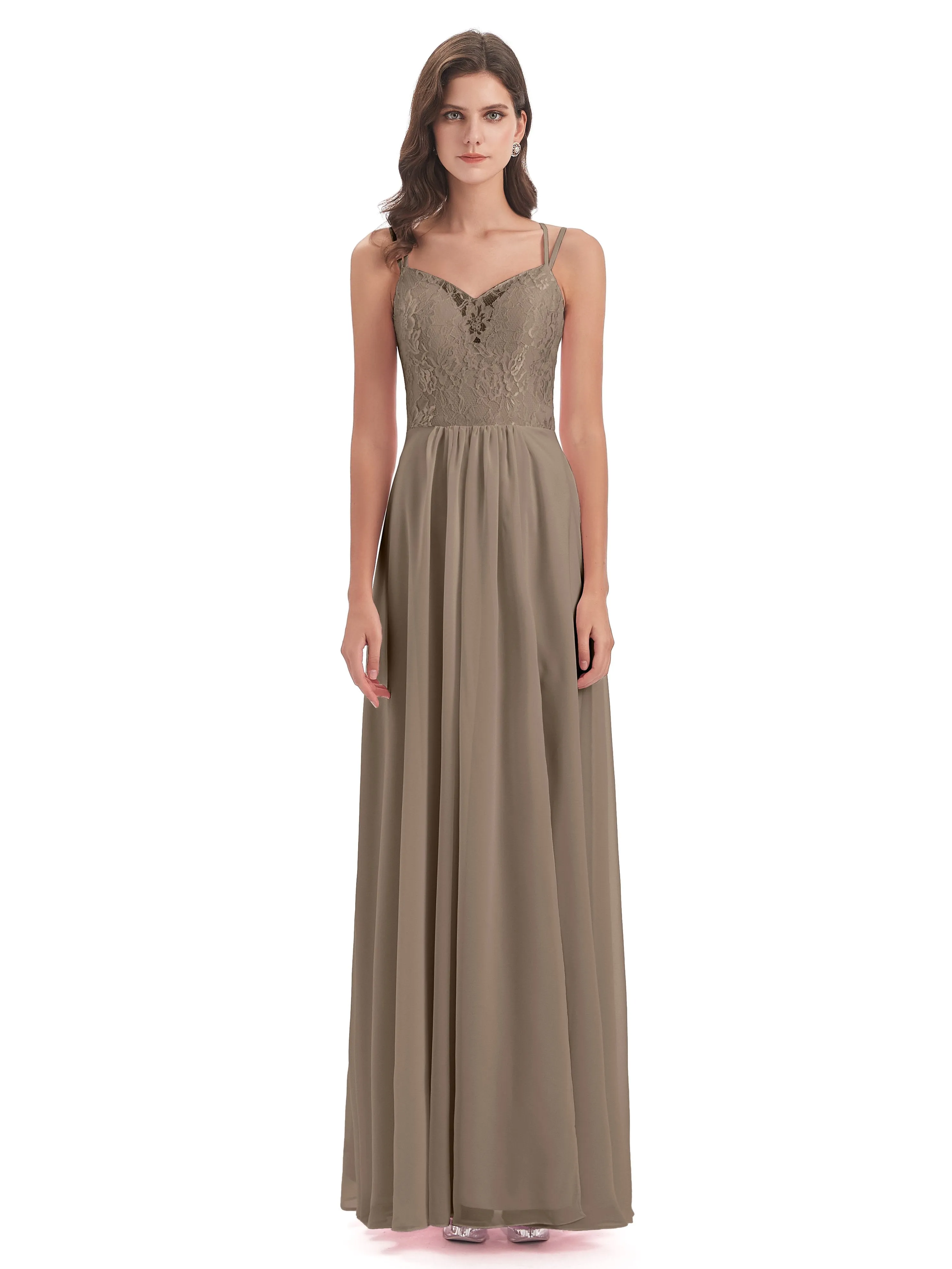 Heidi Elegant Spaghetti Straps Long Bridesmaid Dresses