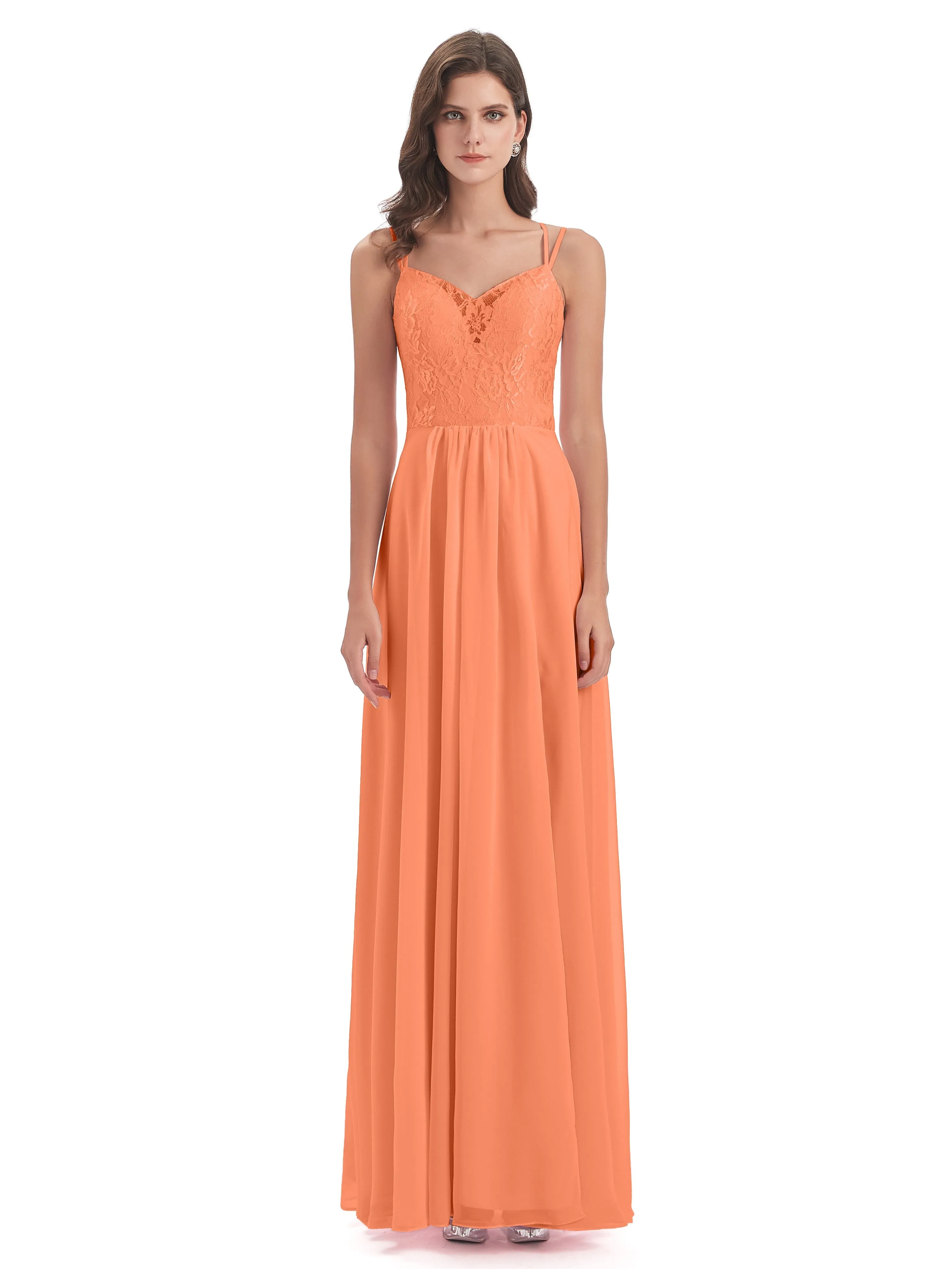 Heidi Elegant Spaghetti Straps Long Bridesmaid Dresses