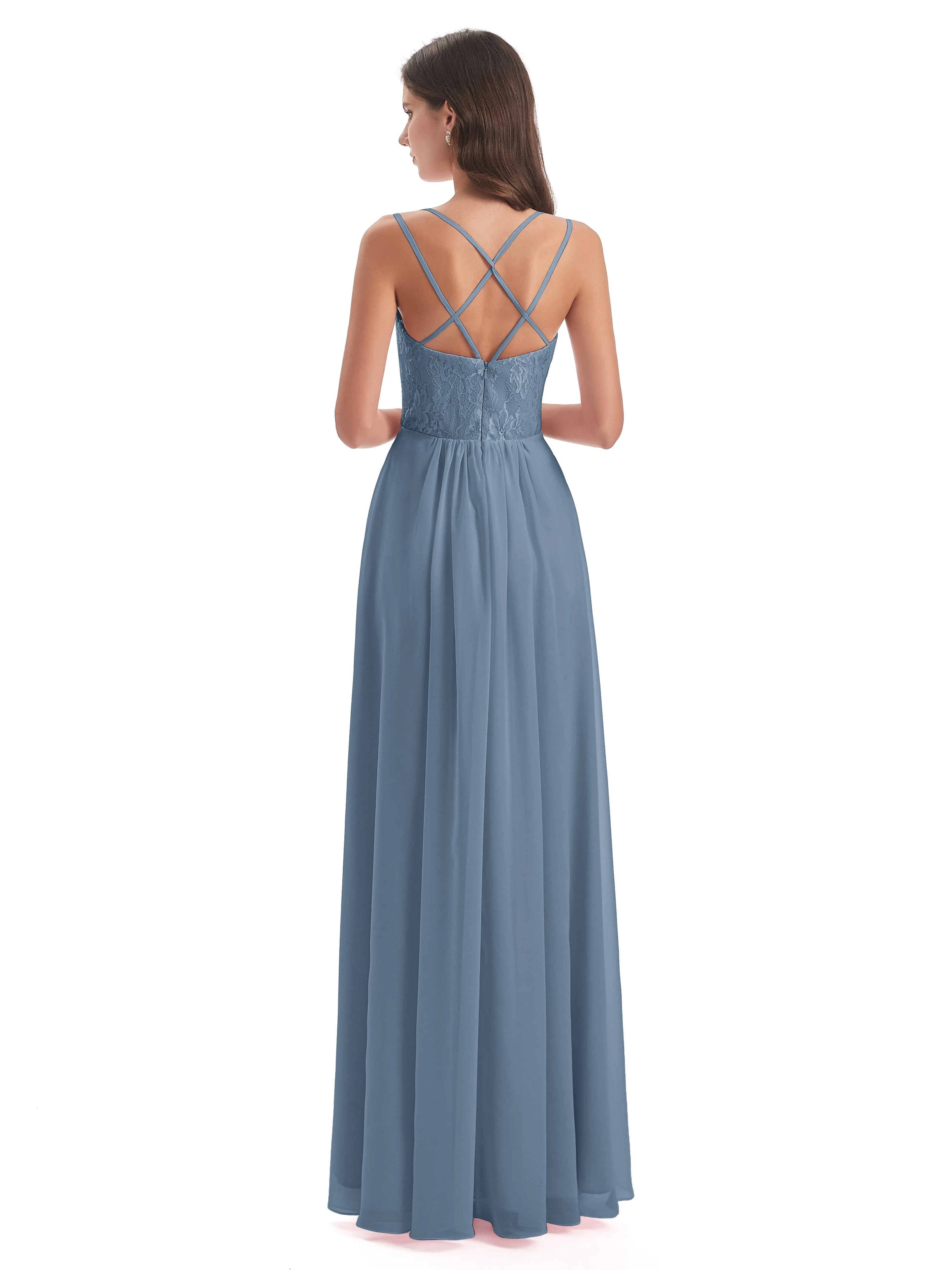 Heidi Elegant Spaghetti Straps Long Bridesmaid Dresses