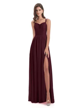 Heidi Elegant Spaghetti Straps Long Bridesmaid Dresses