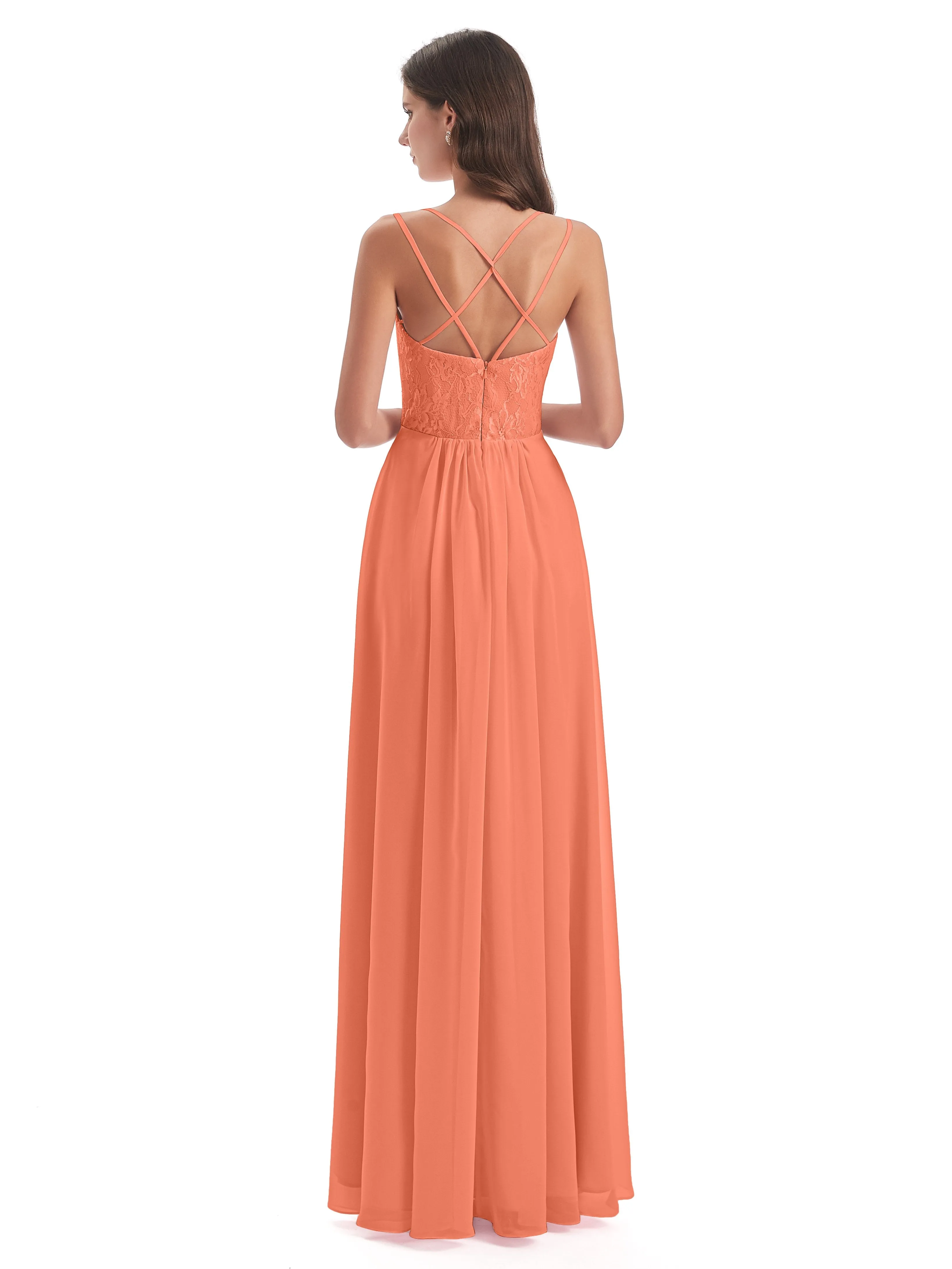 Heidi Elegant Spaghetti Straps Long Bridesmaid Dresses