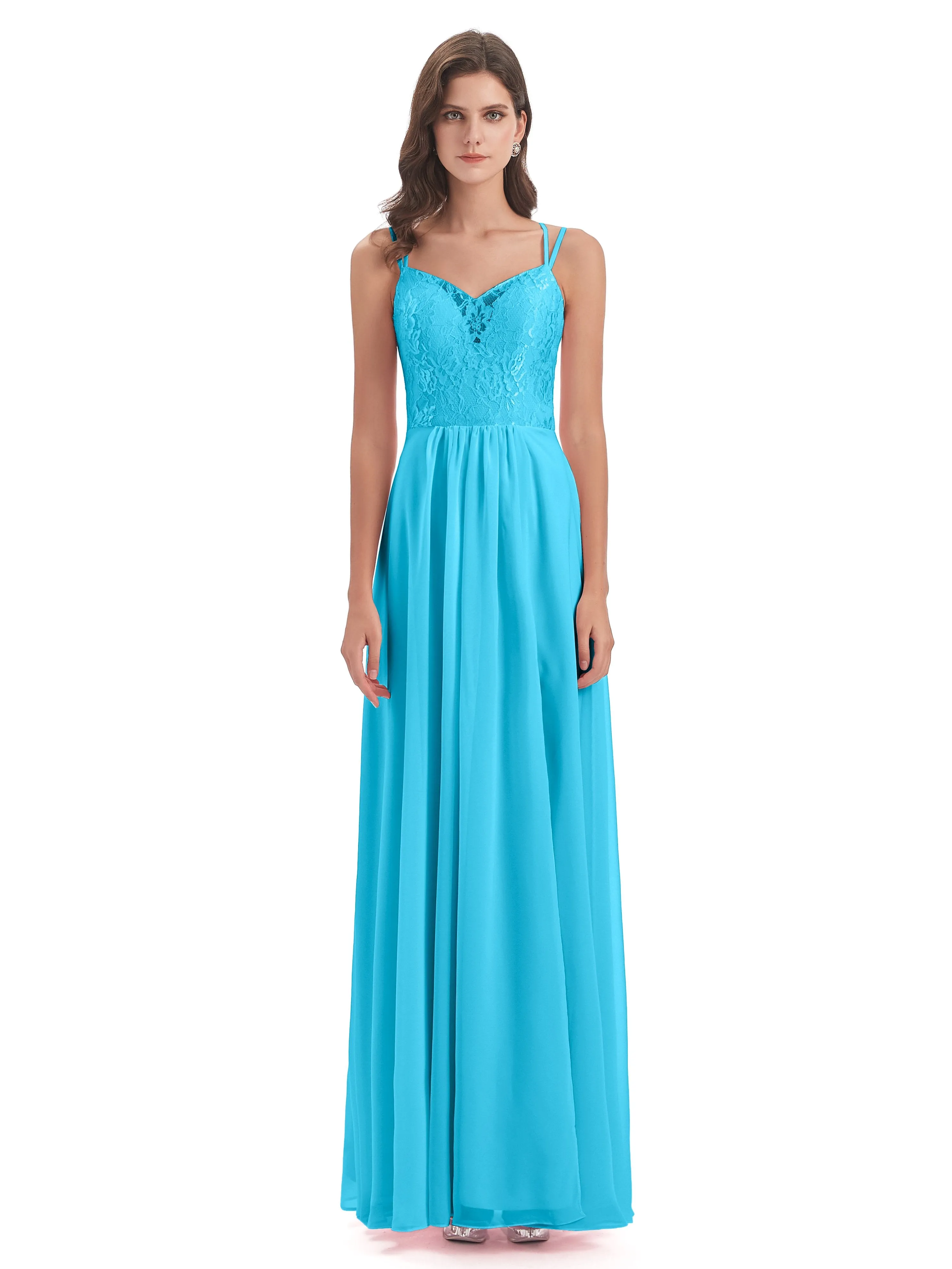 Heidi Elegant Spaghetti Straps Long Bridesmaid Dresses