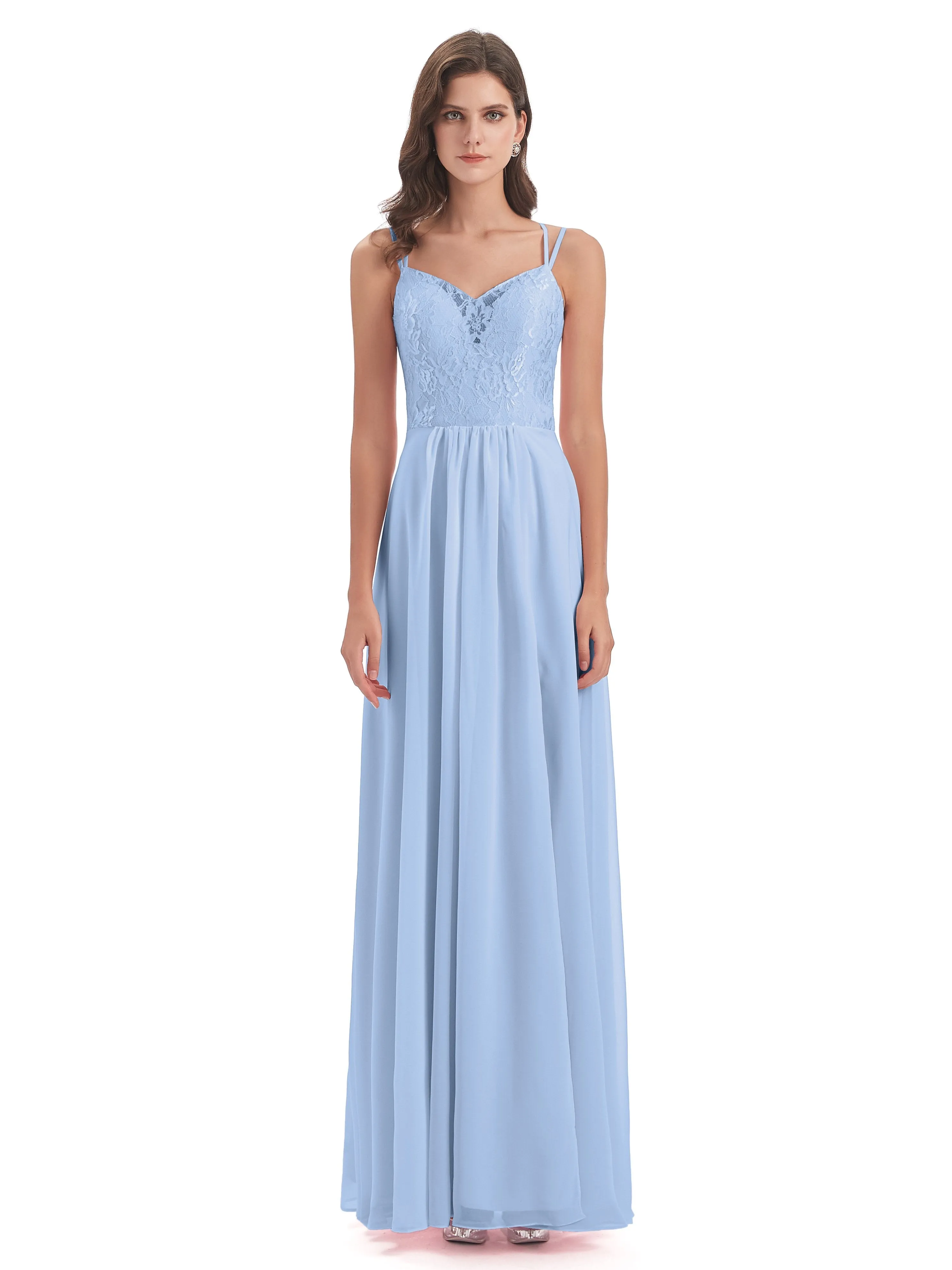 Heidi Elegant Spaghetti Straps Long Bridesmaid Dresses