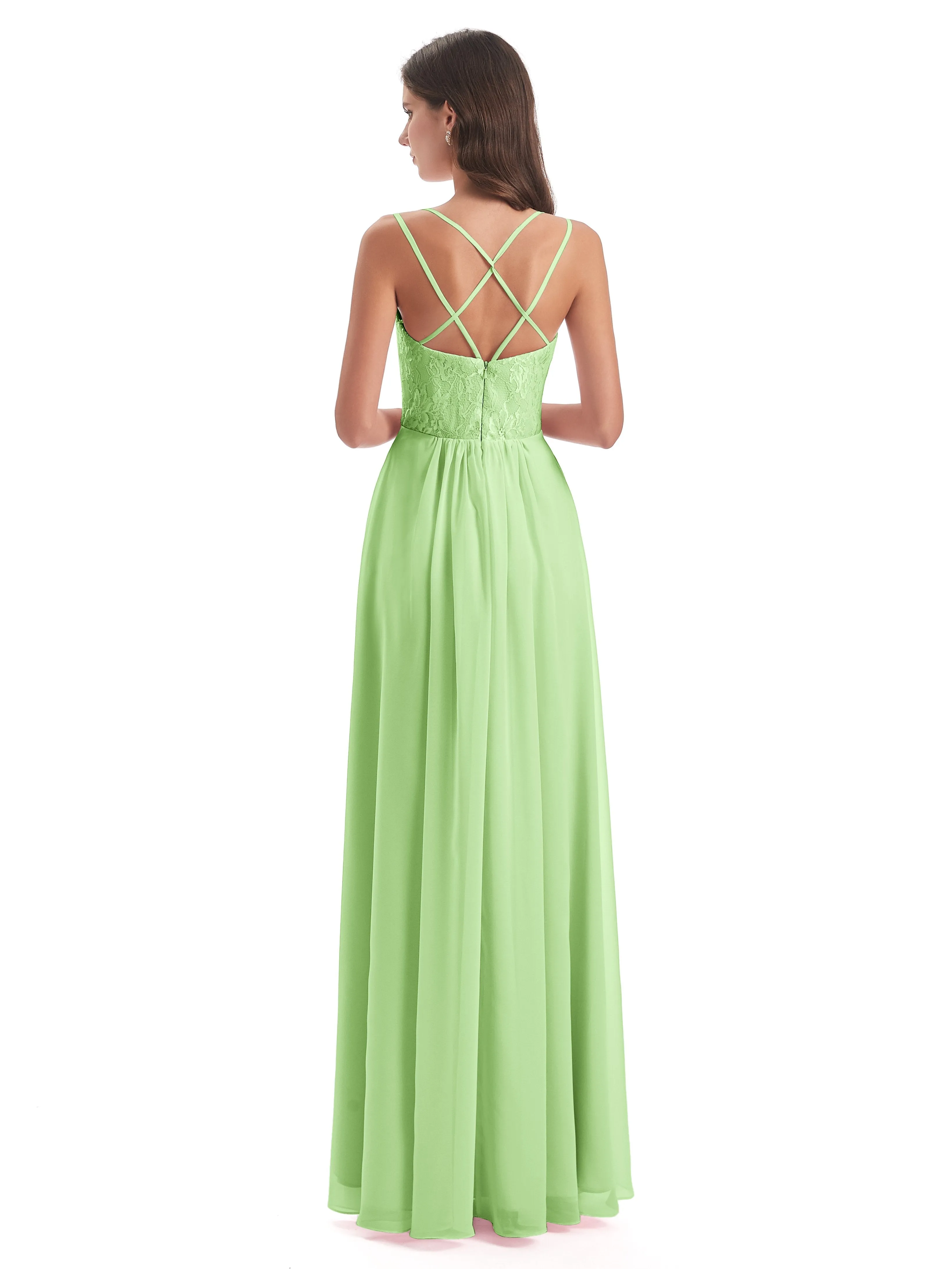 Heidi Elegant Spaghetti Straps Long Bridesmaid Dresses