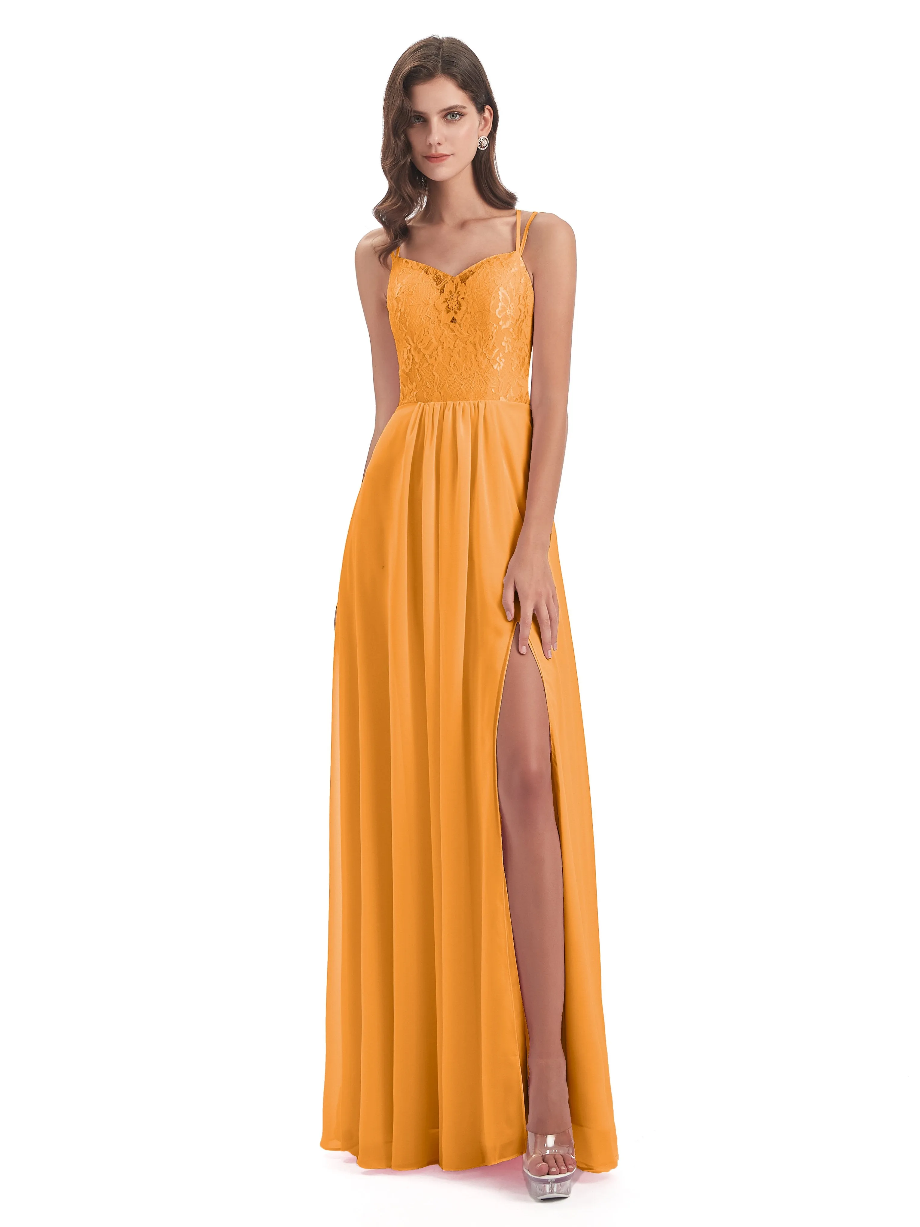 Heidi Elegant Spaghetti Straps Long Bridesmaid Dresses