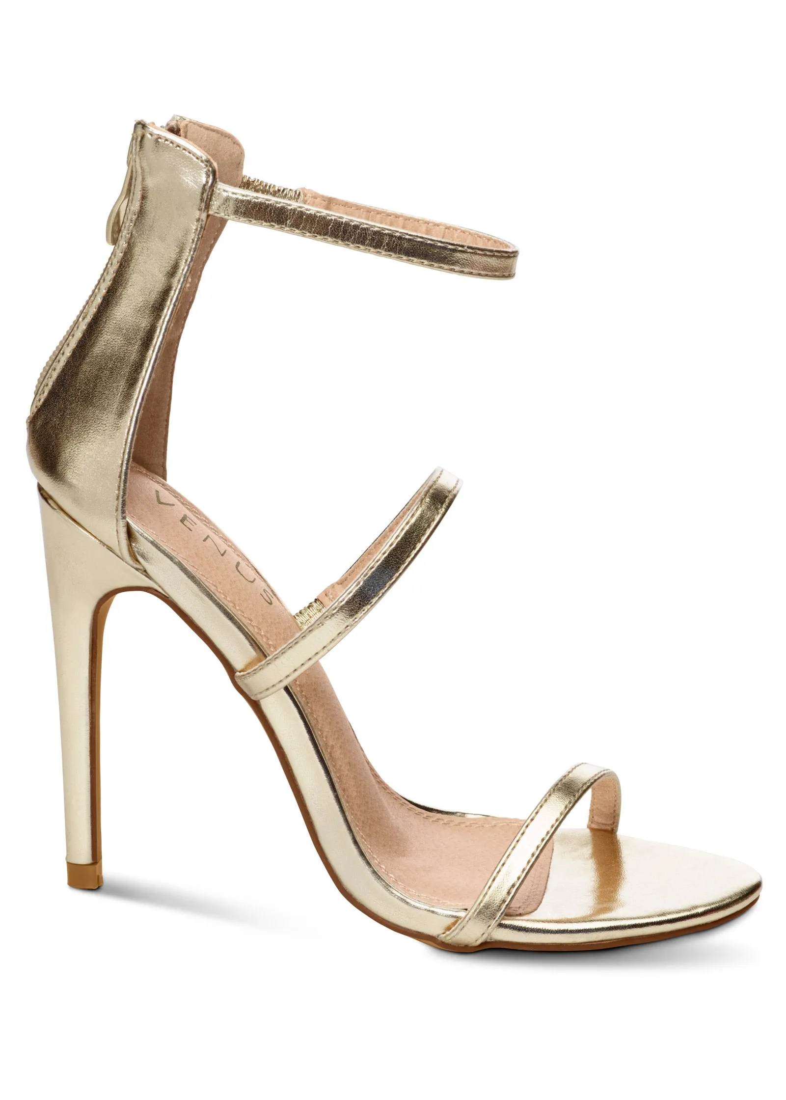 High Heel Strappy Sandals - Gold