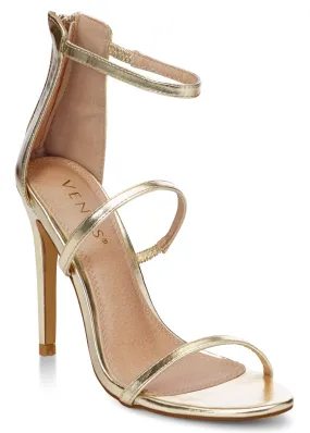 High Heel Strappy Sandals - Gold