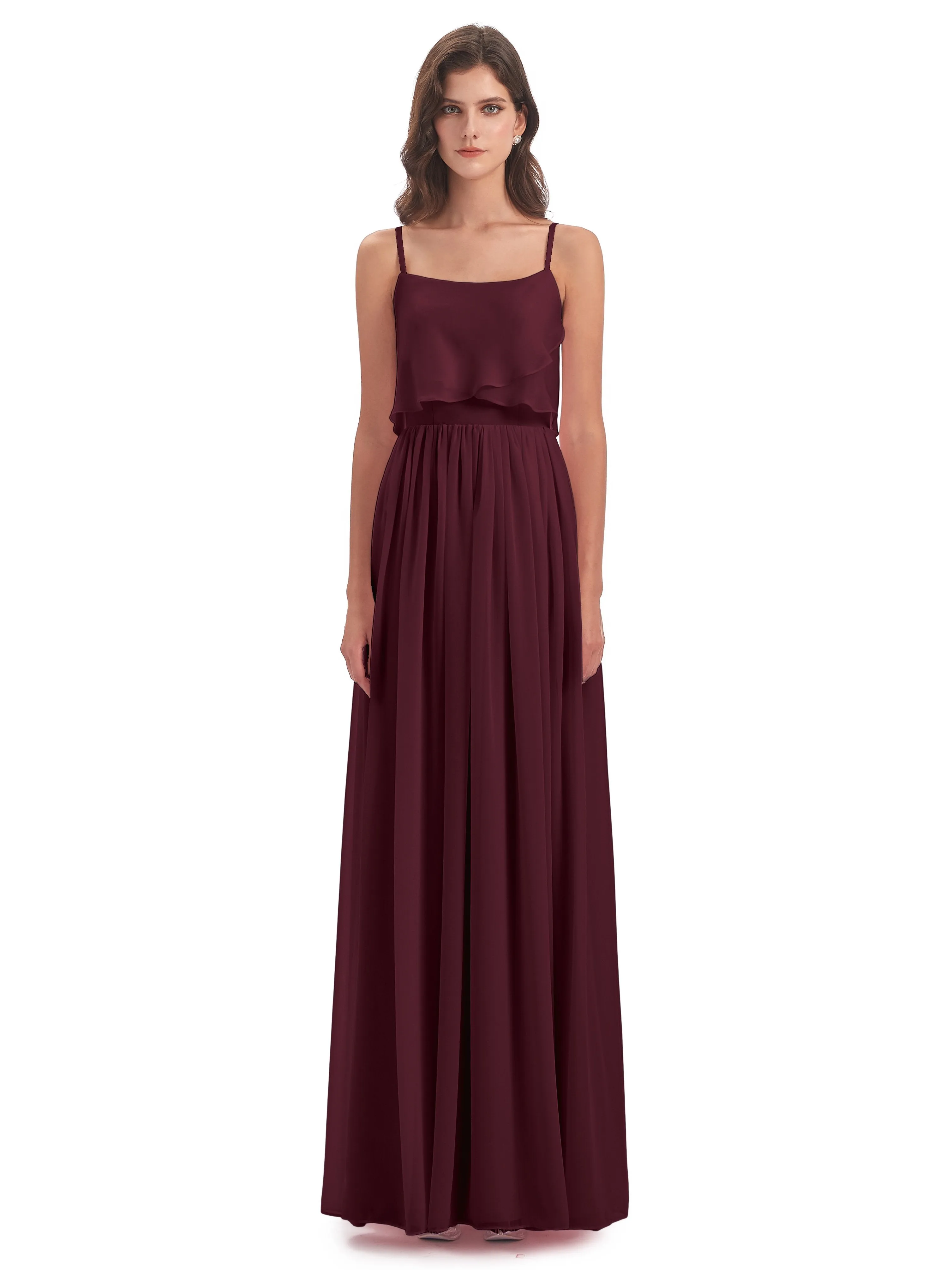 Holly A-line Long Best Chiffon Bridesmaid Dresses