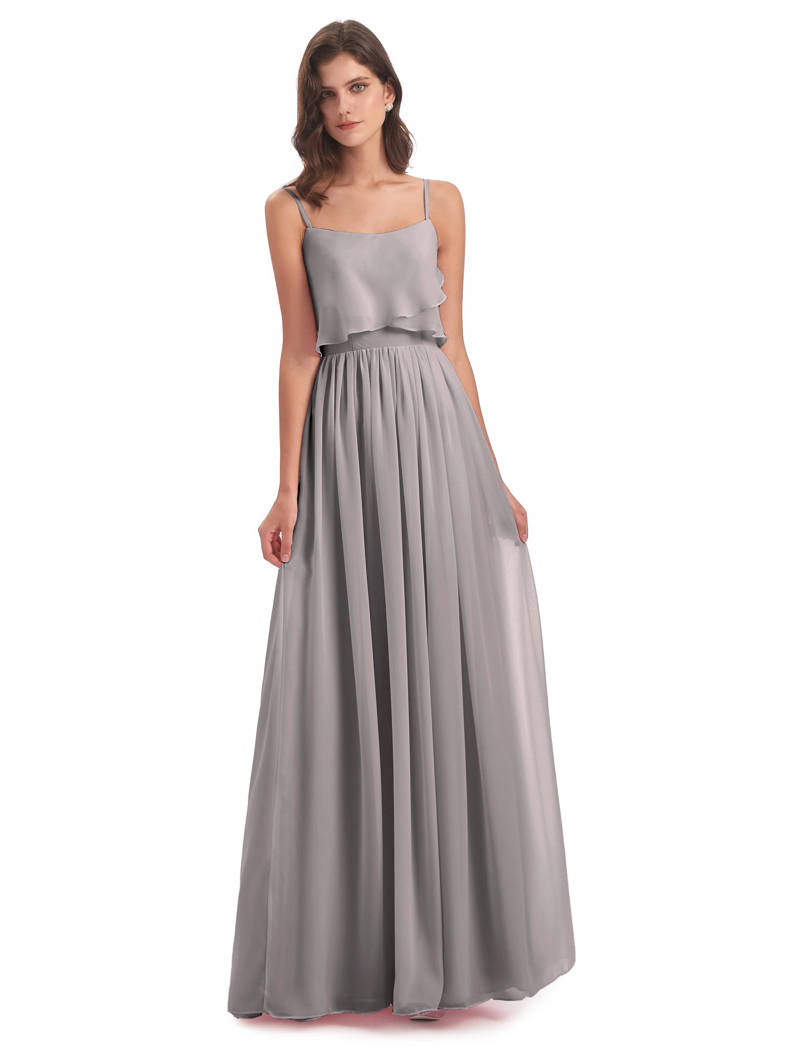 Holly A-line Long Best Chiffon Bridesmaid Dresses