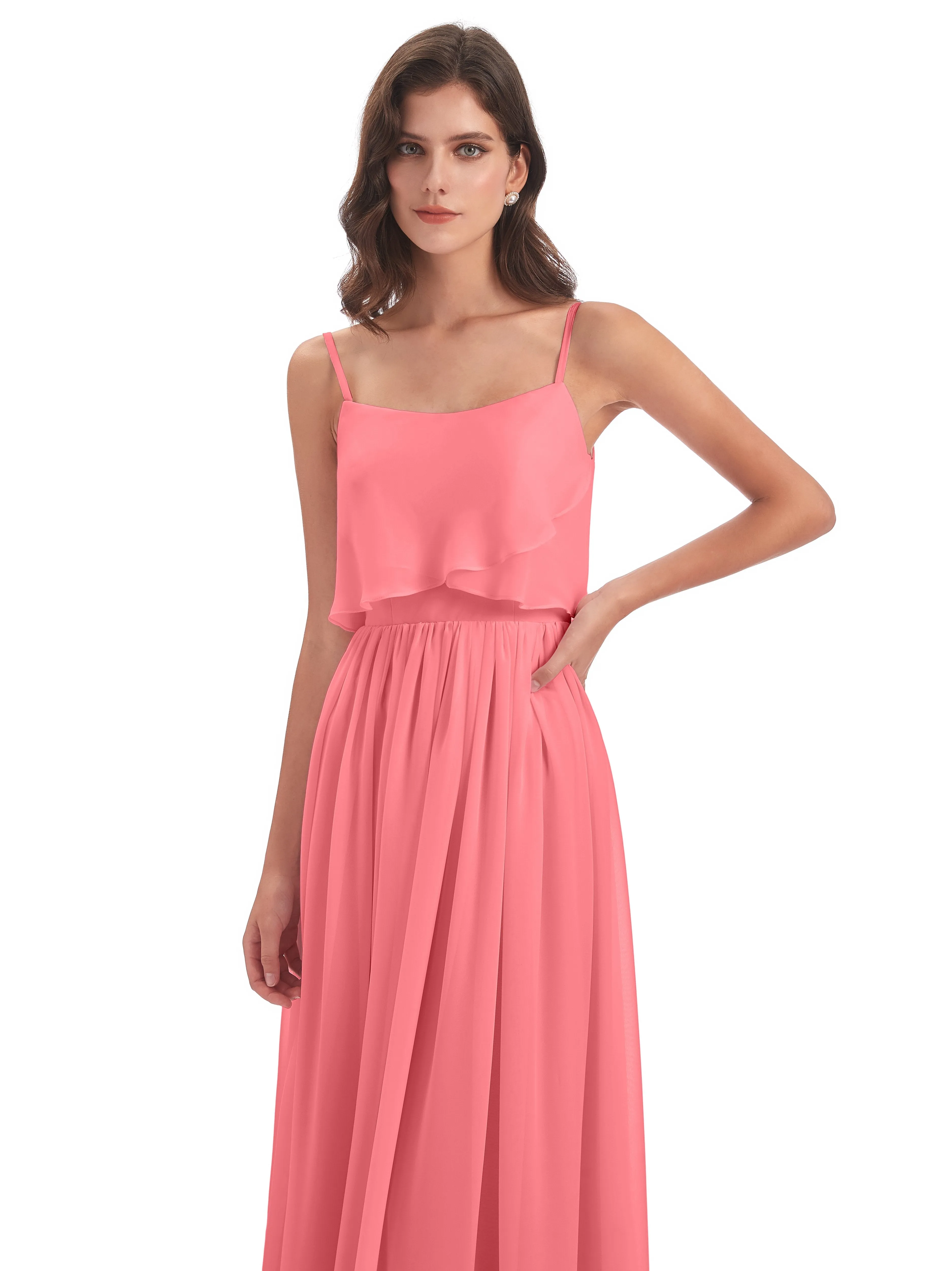 Holly A-line Long Best Chiffon Bridesmaid Dresses