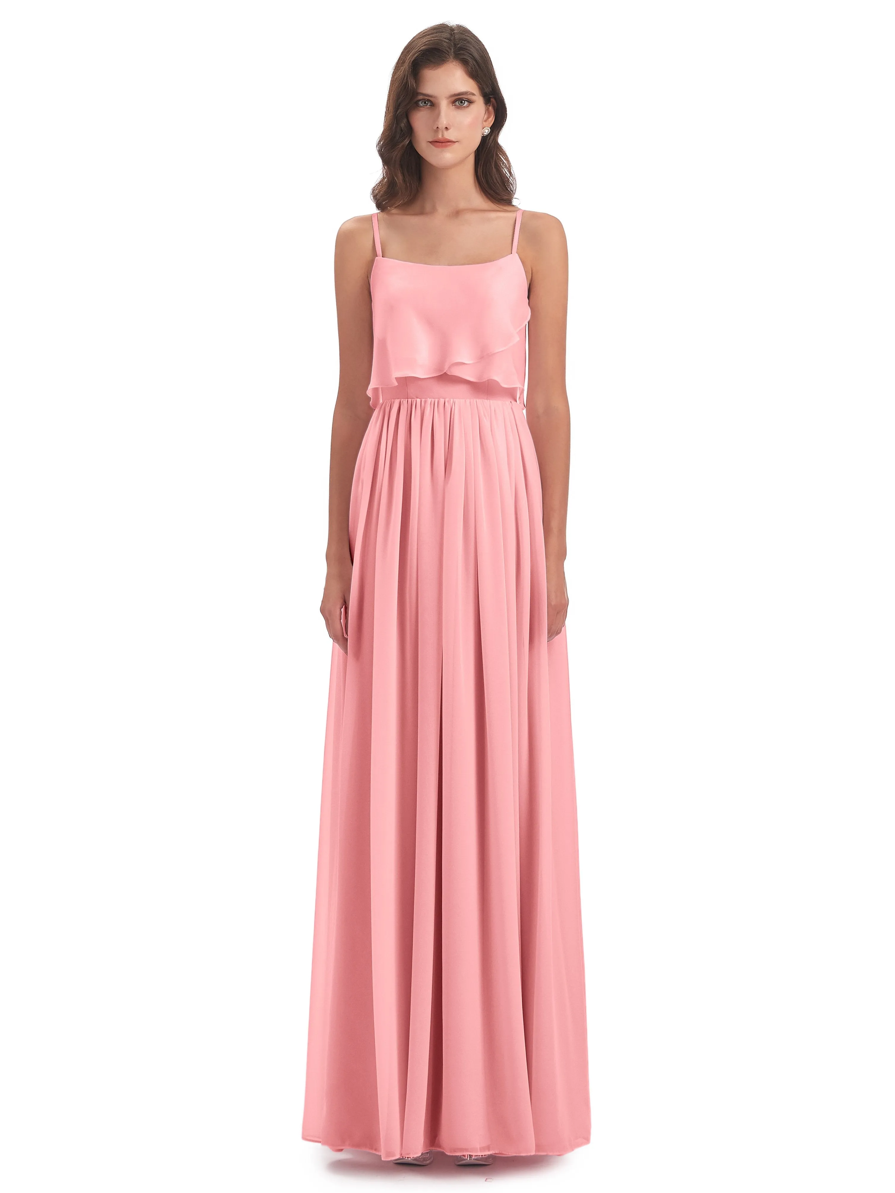 Holly A-line Long Best Chiffon Bridesmaid Dresses