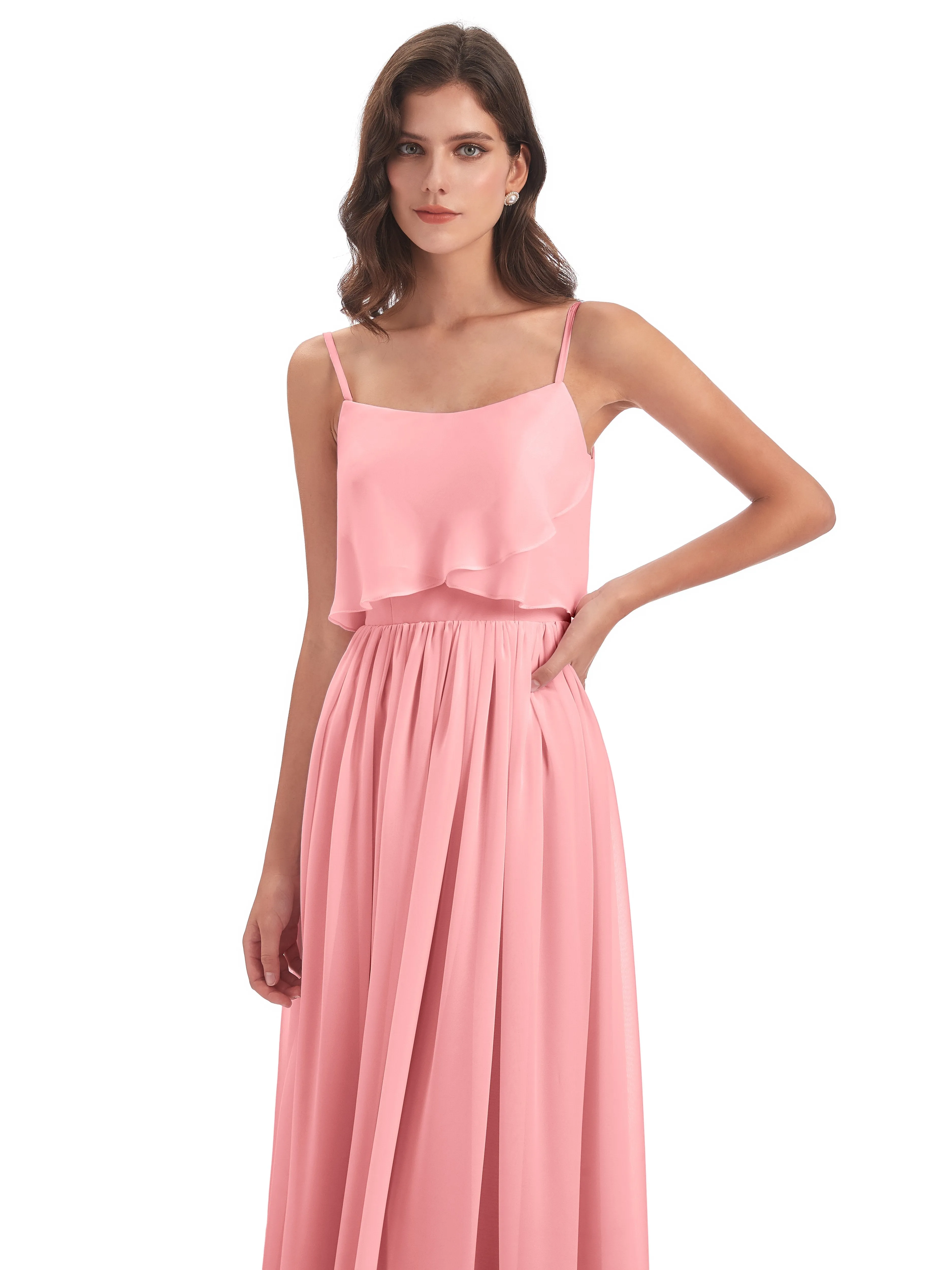 Holly A-line Long Best Chiffon Bridesmaid Dresses