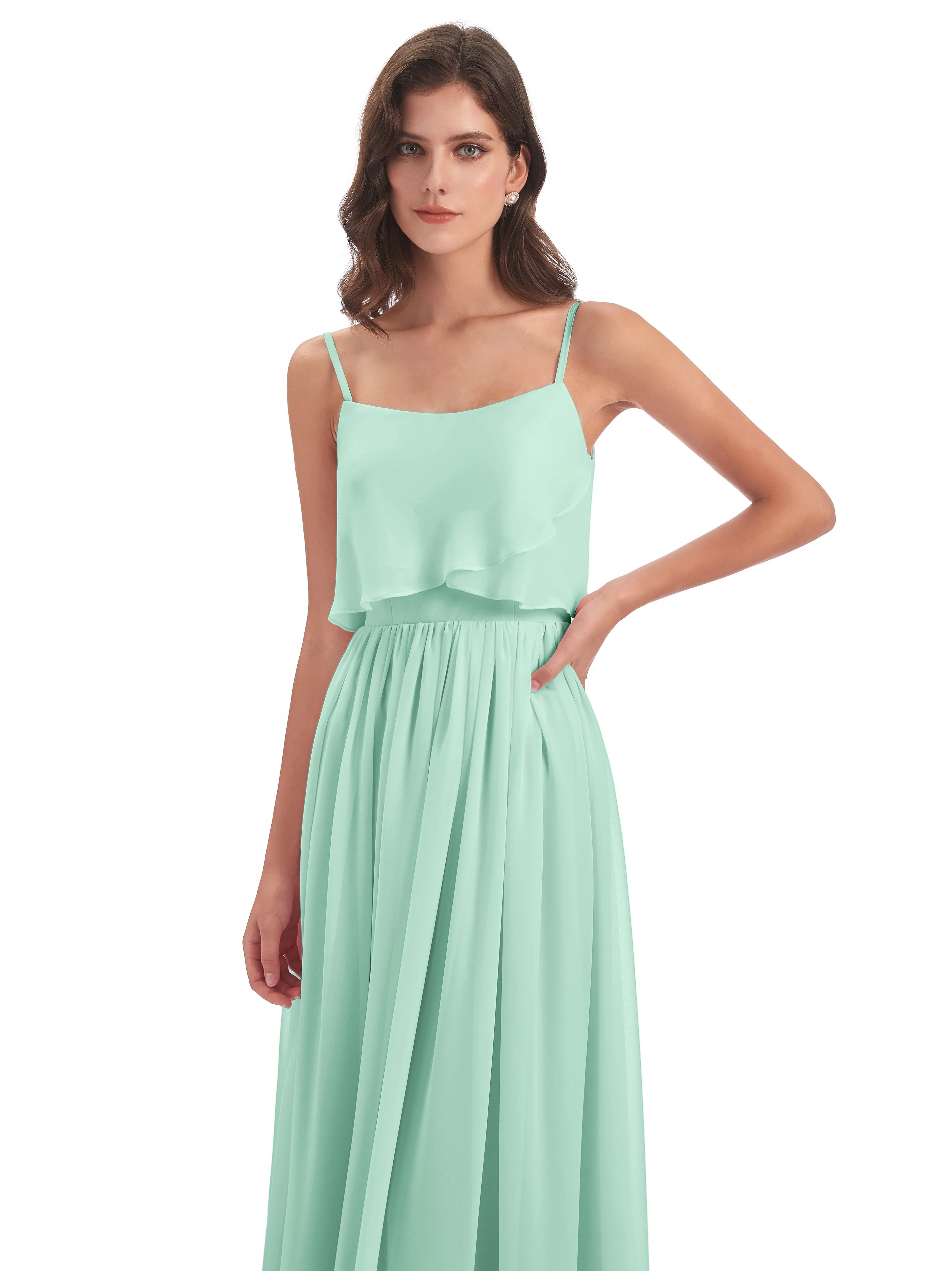 Holly A-line Long Best Chiffon Bridesmaid Dresses