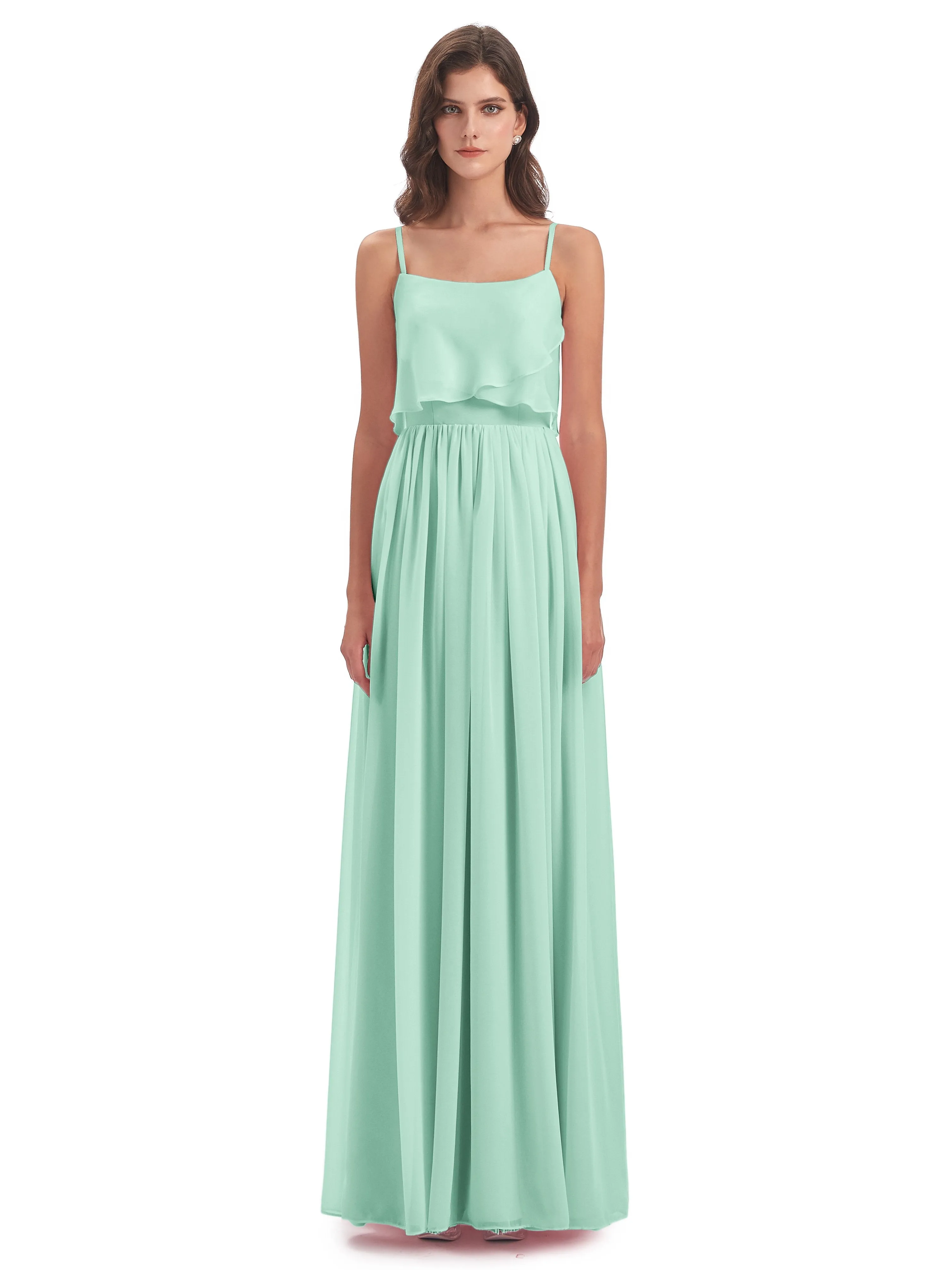 Holly A-line Long Best Chiffon Bridesmaid Dresses