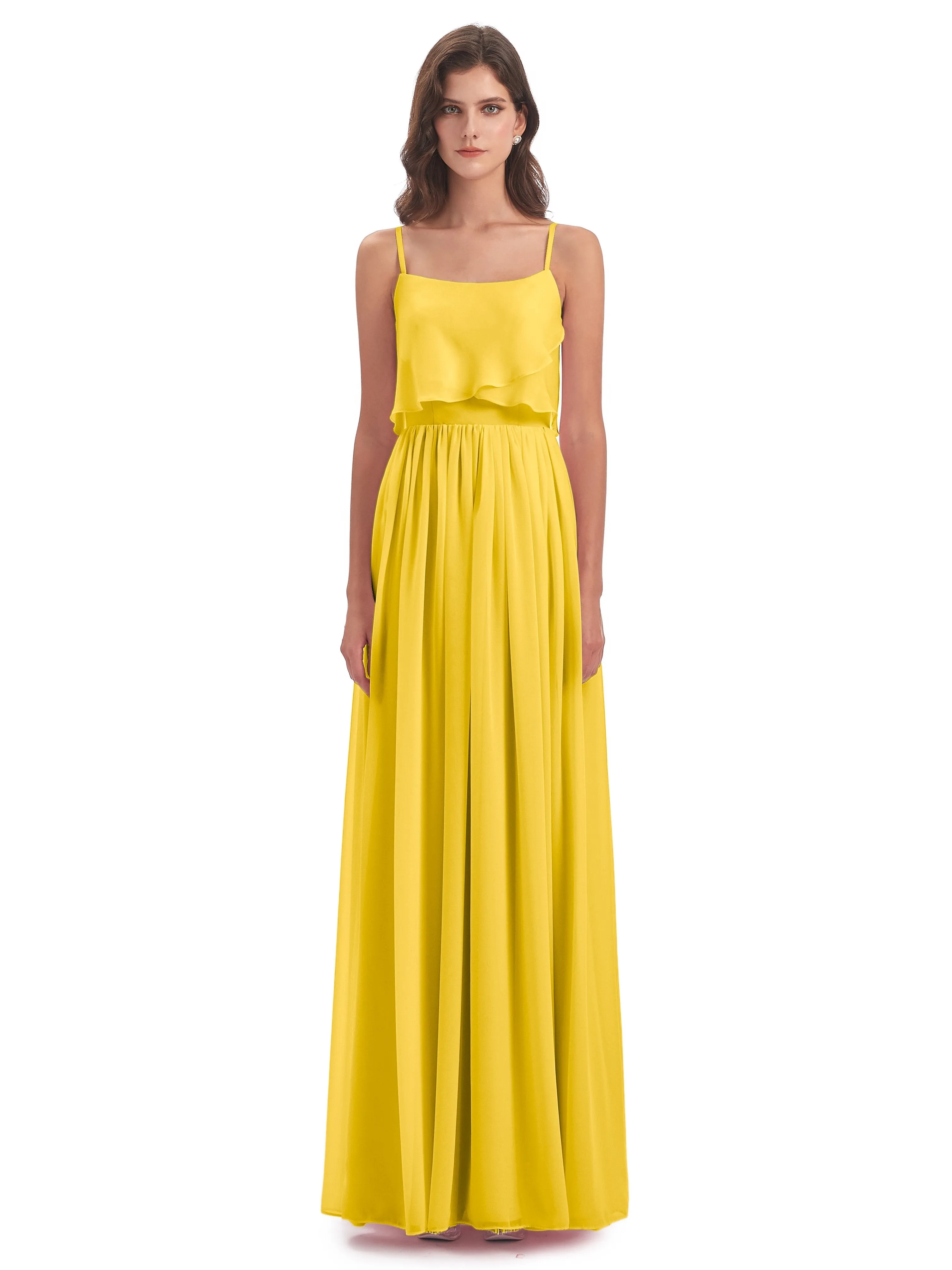 Holly A-line Long Best Chiffon Bridesmaid Dresses