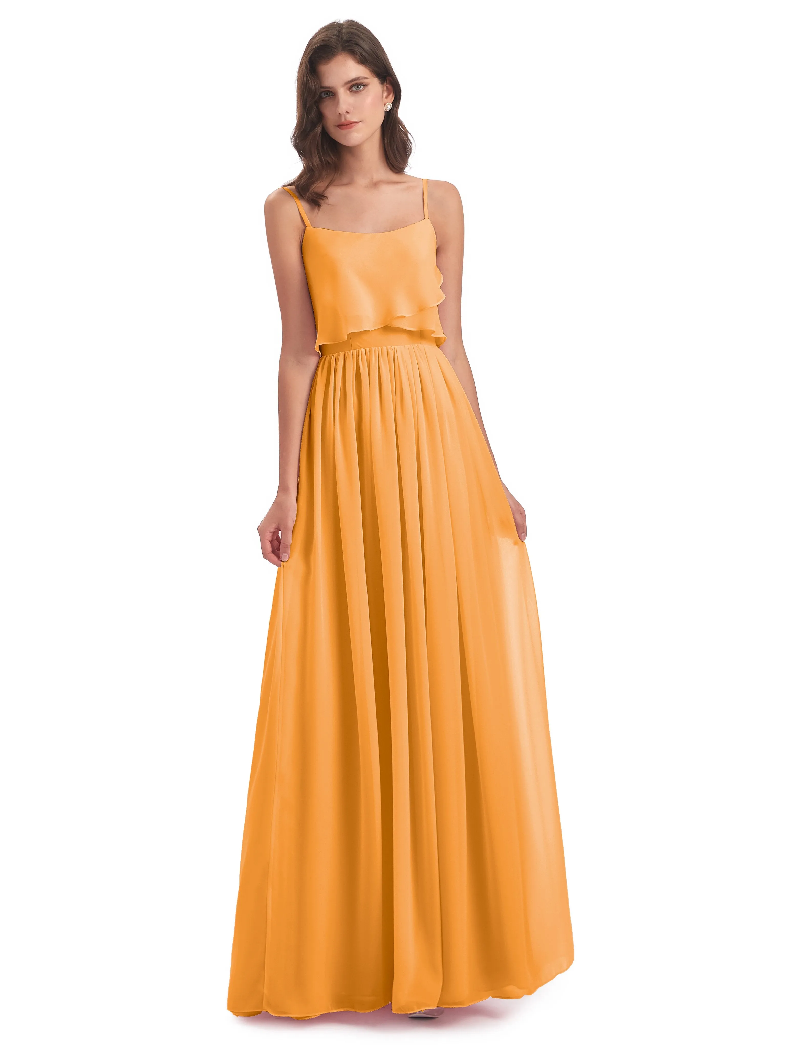 Holly A-line Long Best Chiffon Bridesmaid Dresses