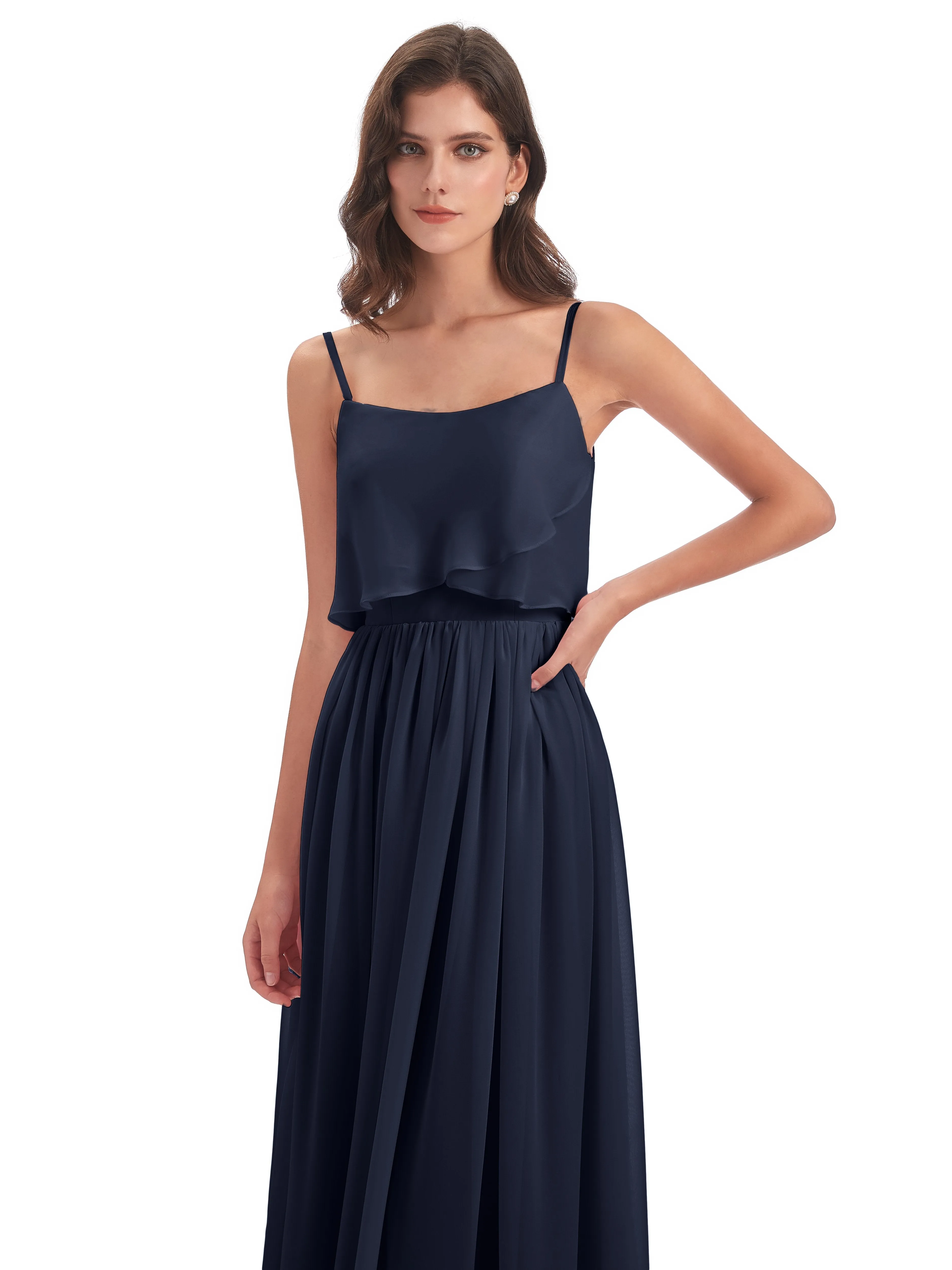 Holly A-line Long Best Chiffon Bridesmaid Dresses