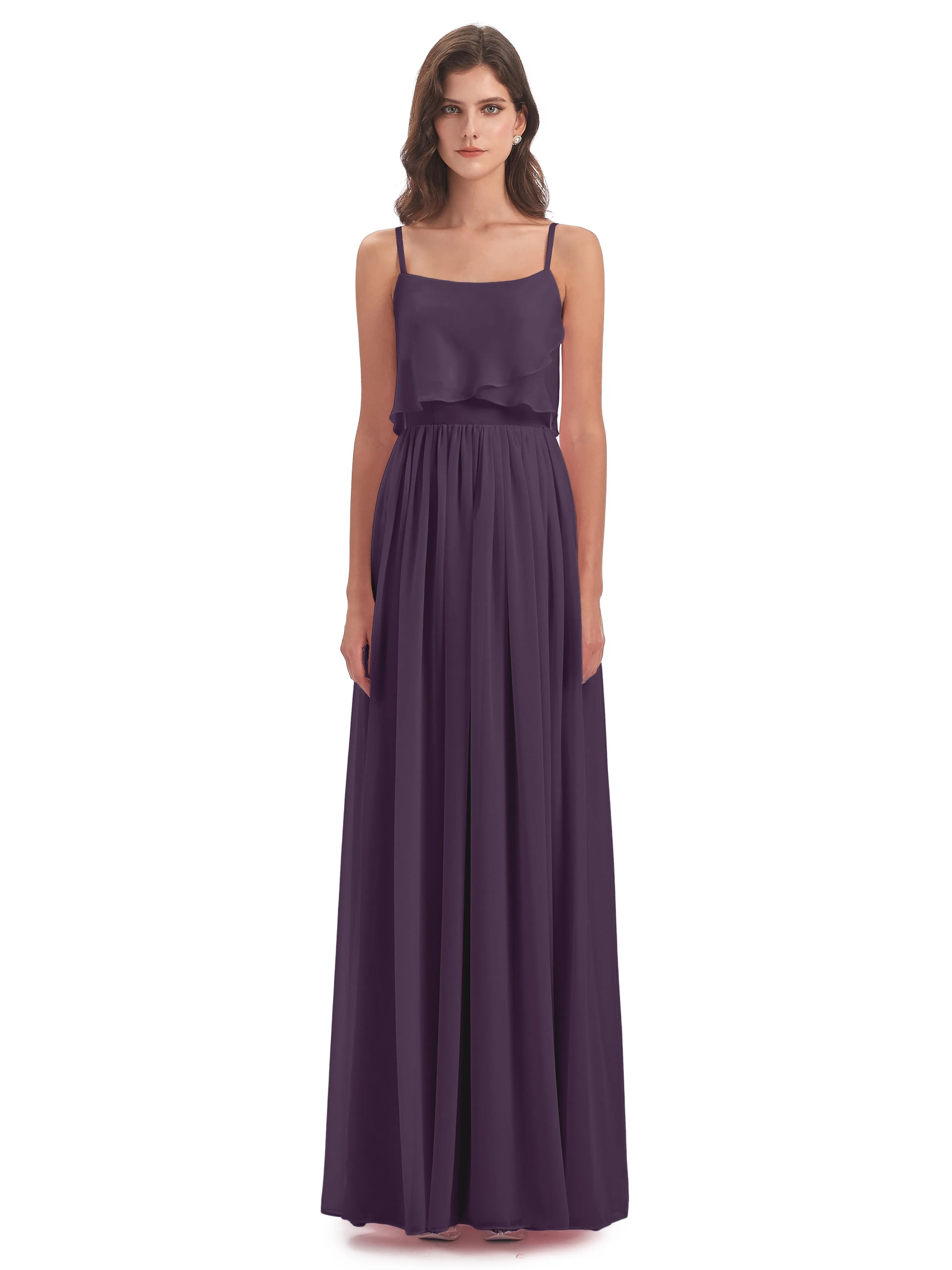 Holly A-line Long Best Chiffon Bridesmaid Dresses