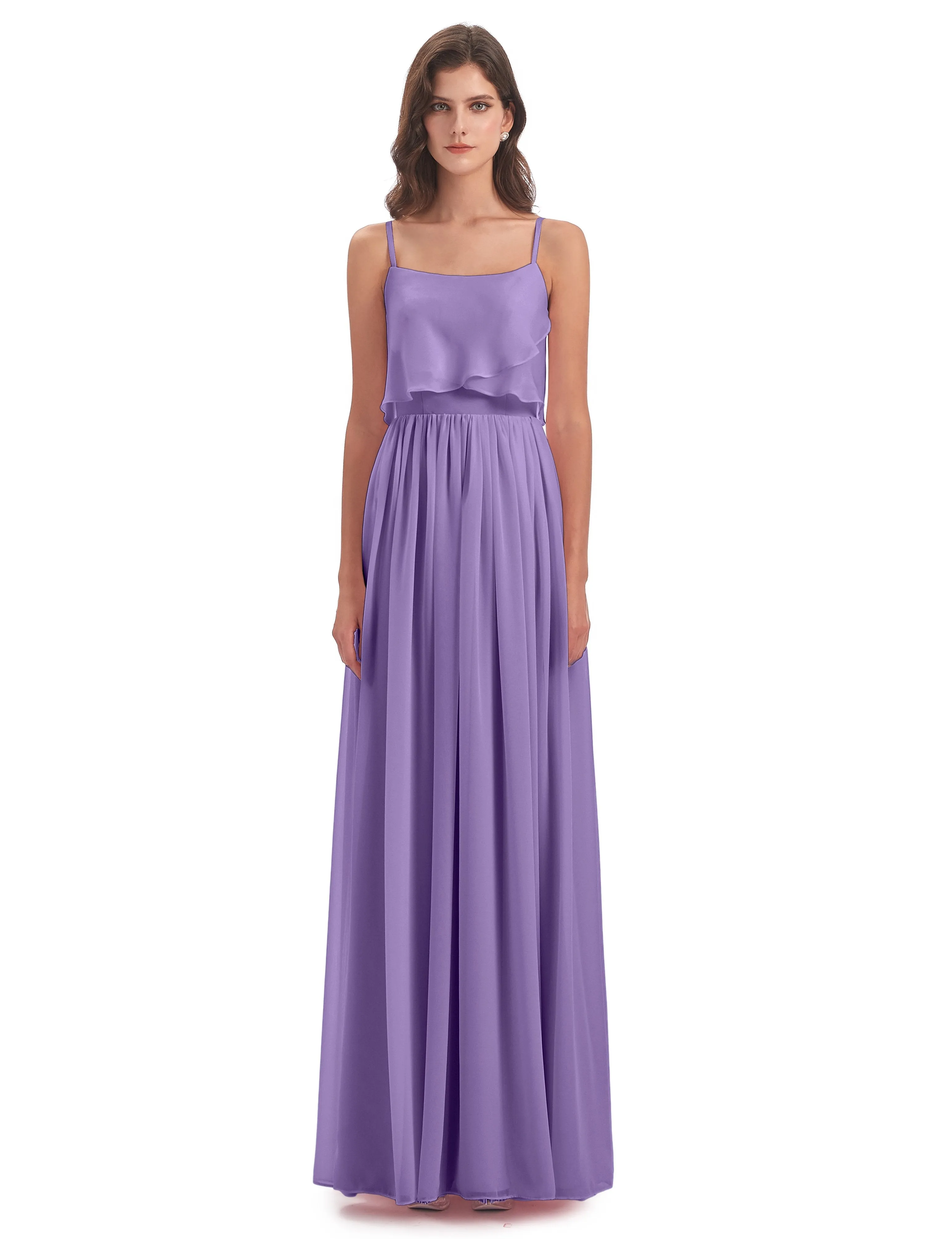 Holly A-line Long Best Chiffon Bridesmaid Dresses