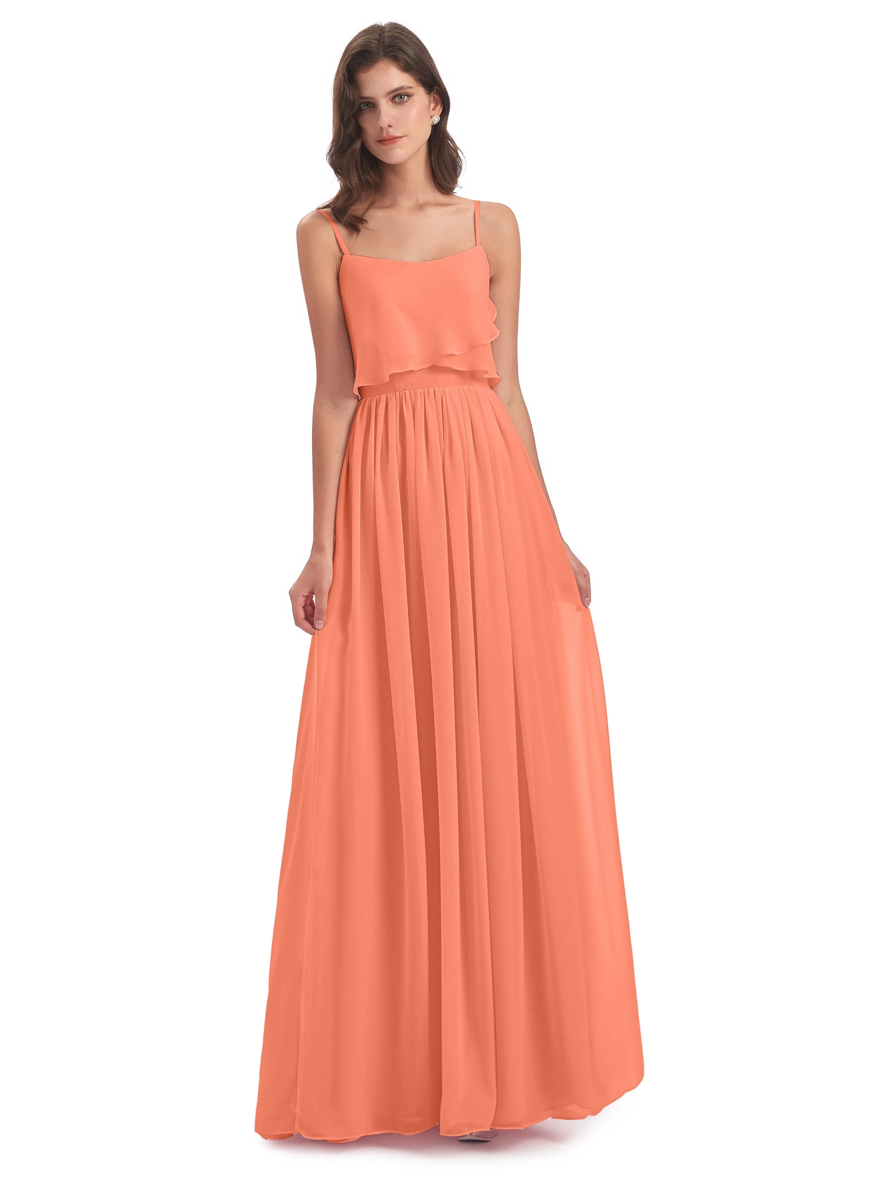 Holly A-line Long Best Chiffon Bridesmaid Dresses