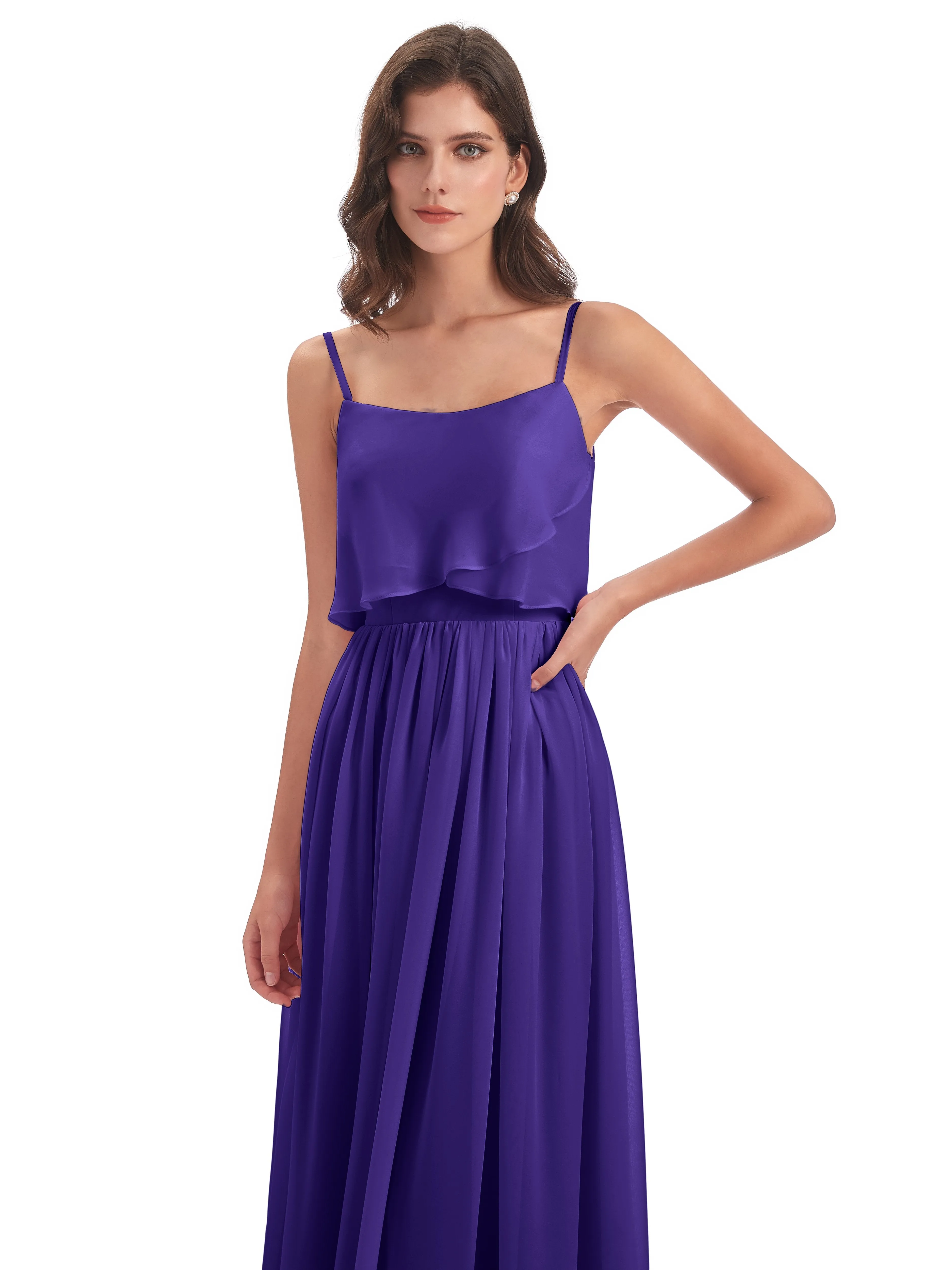 Holly A-line Long Best Chiffon Bridesmaid Dresses