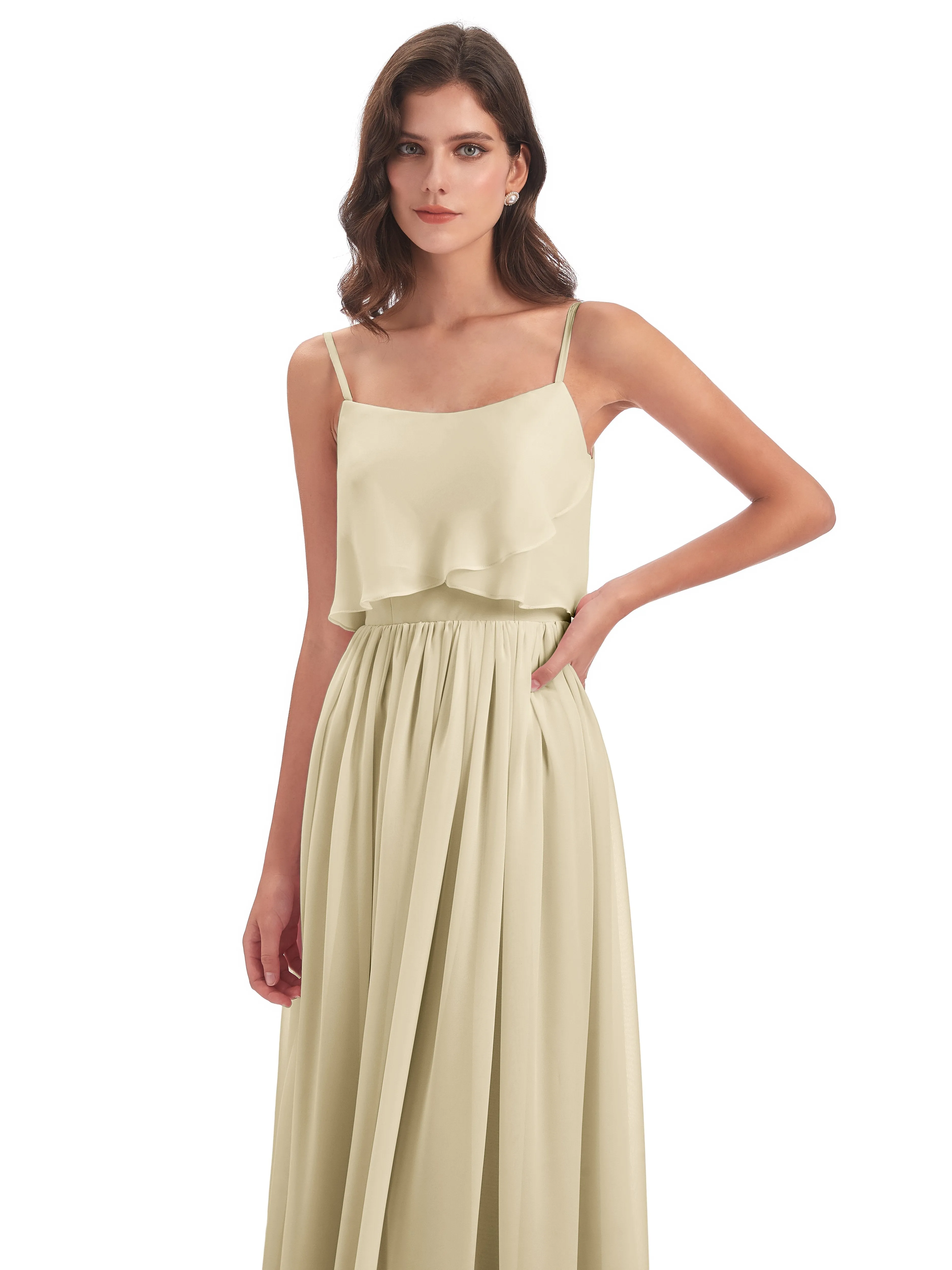 Holly A-line Long Best Chiffon Bridesmaid Dresses