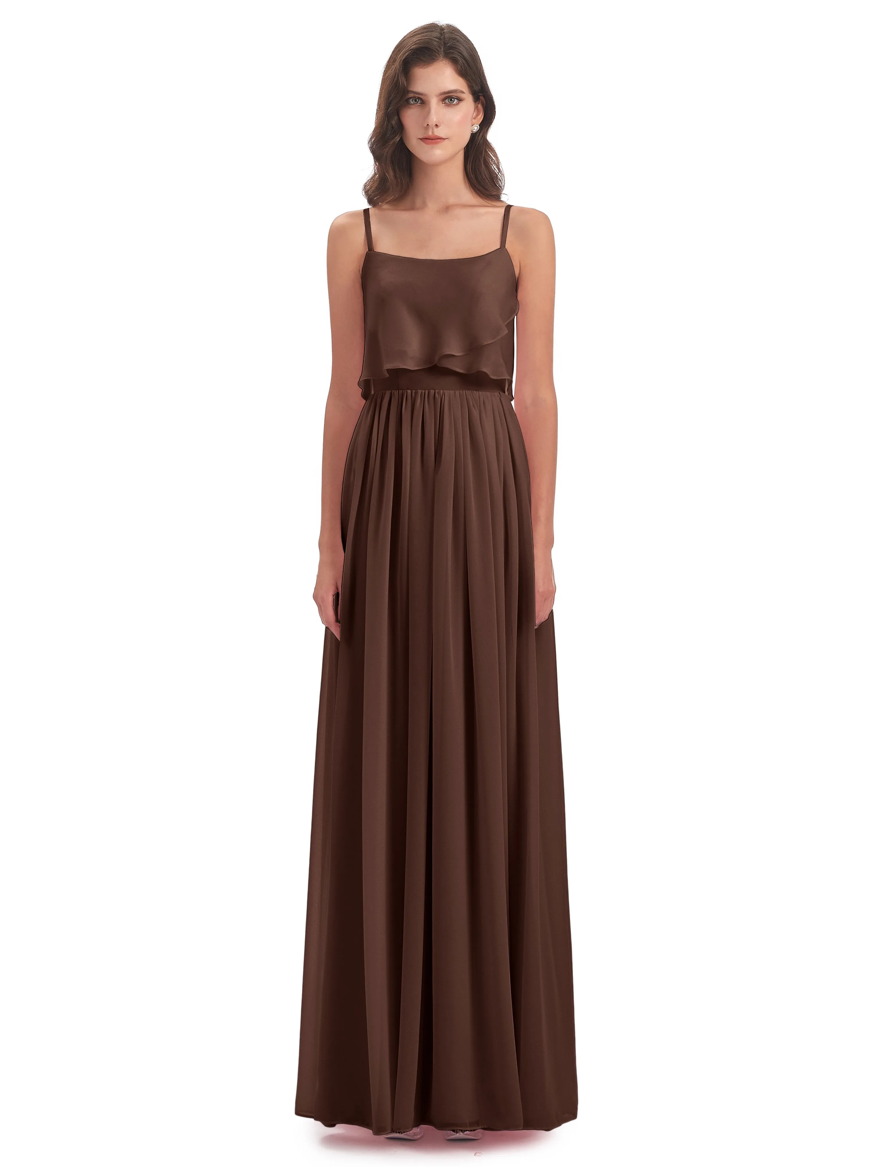 Holly A-line Long Best Chiffon Bridesmaid Dresses