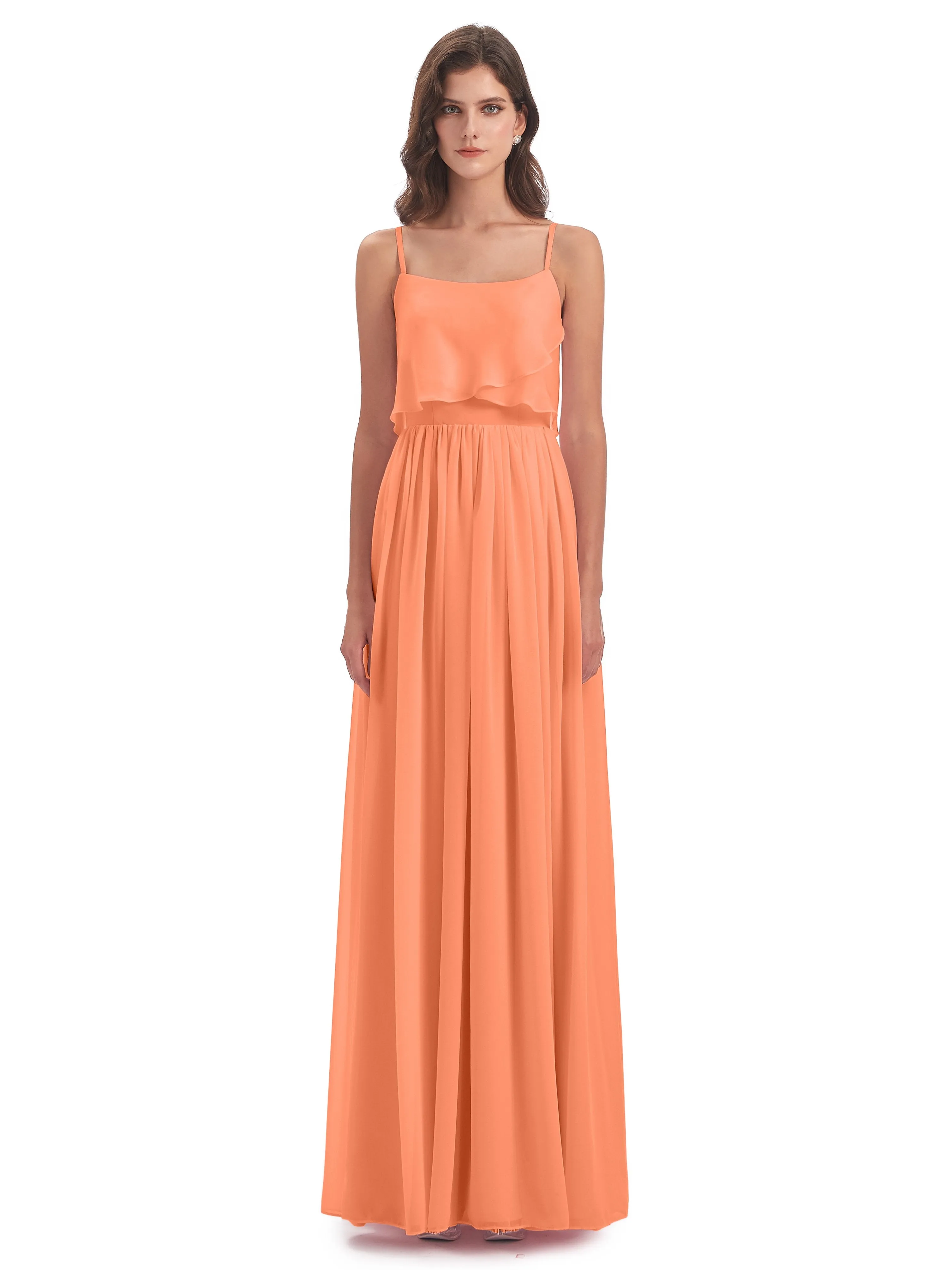 Holly A-line Long Best Chiffon Bridesmaid Dresses