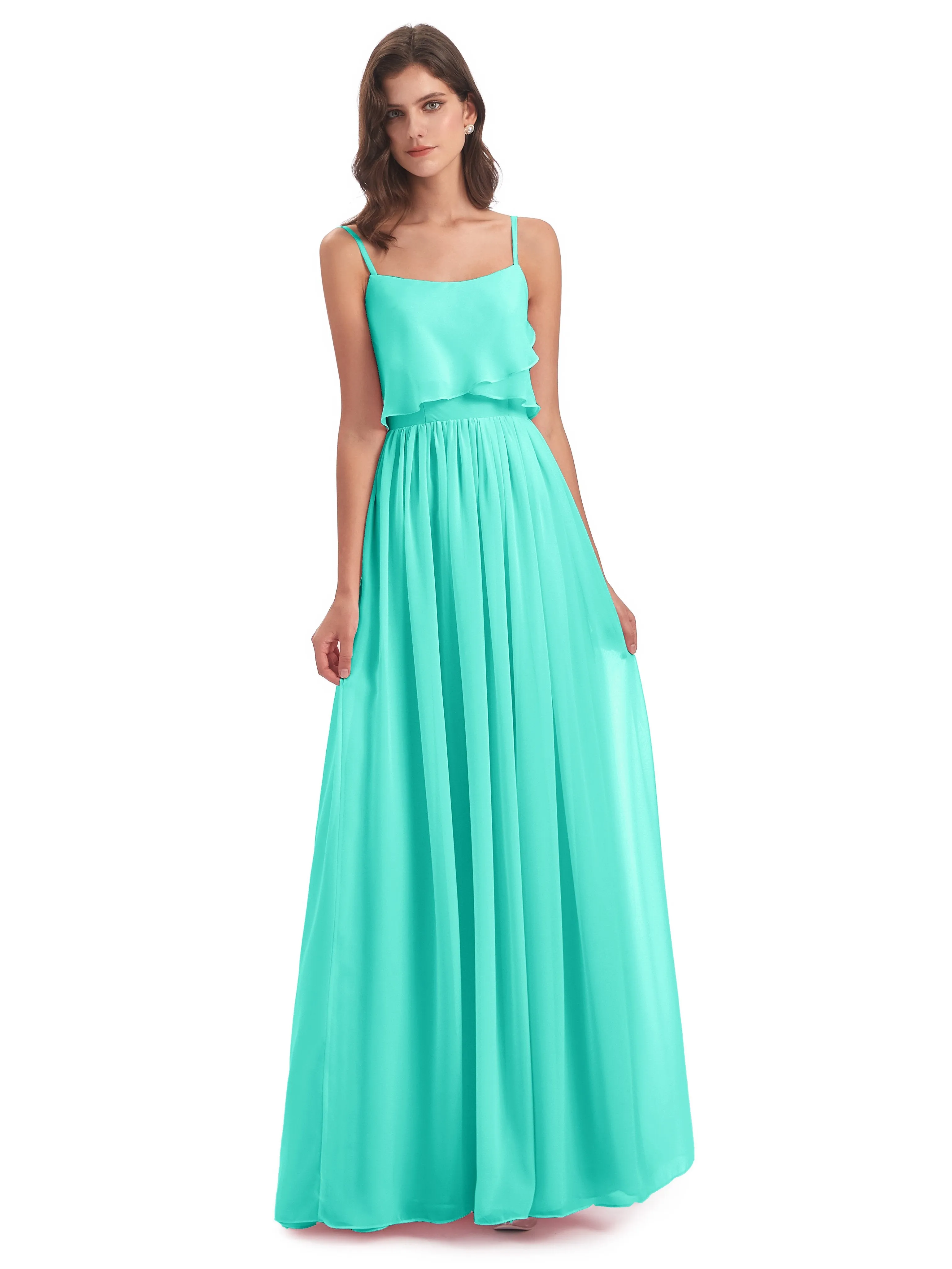 Holly A-line Long Best Chiffon Bridesmaid Dresses