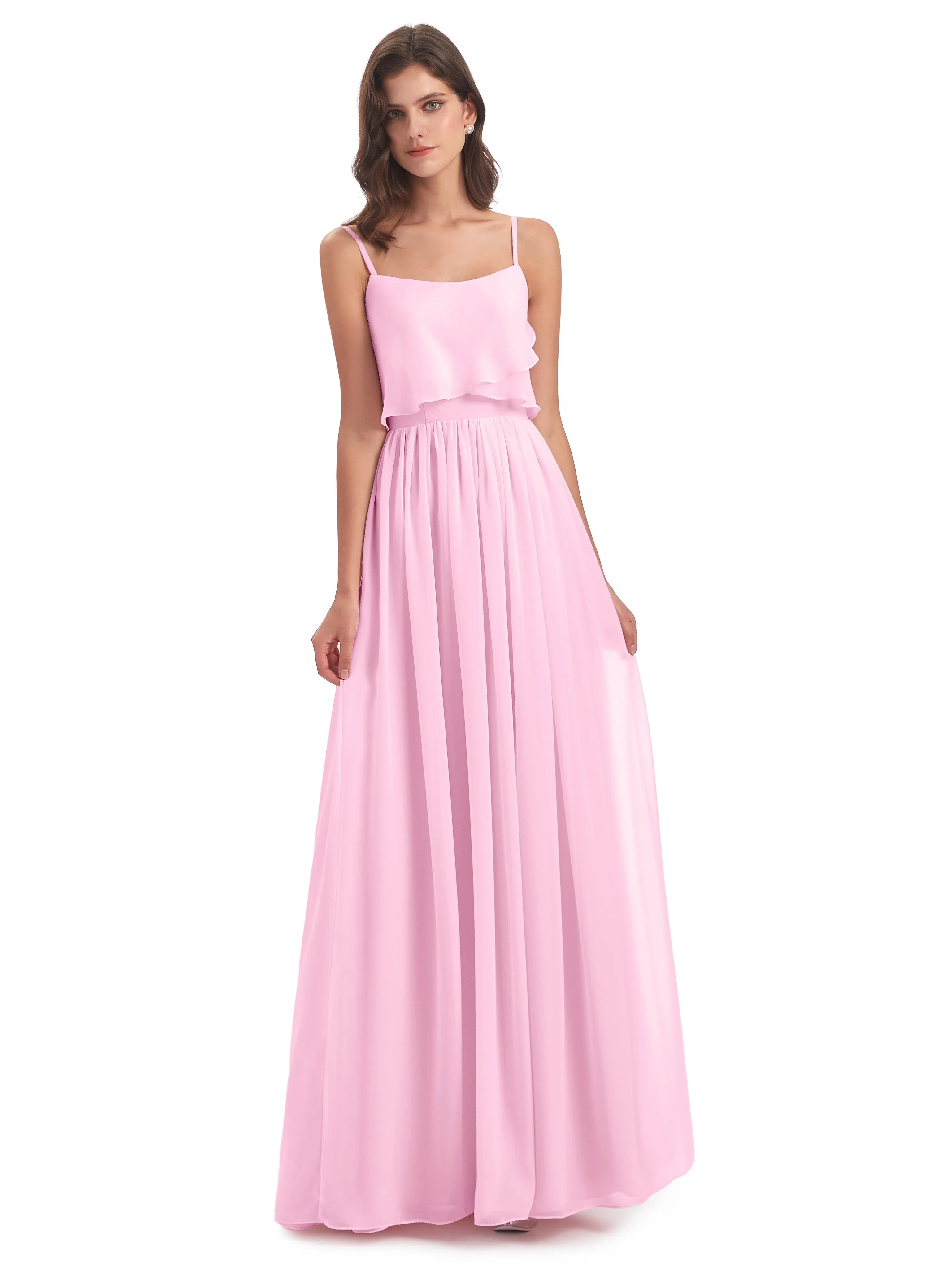 Holly A-line Long Best Chiffon Bridesmaid Dresses