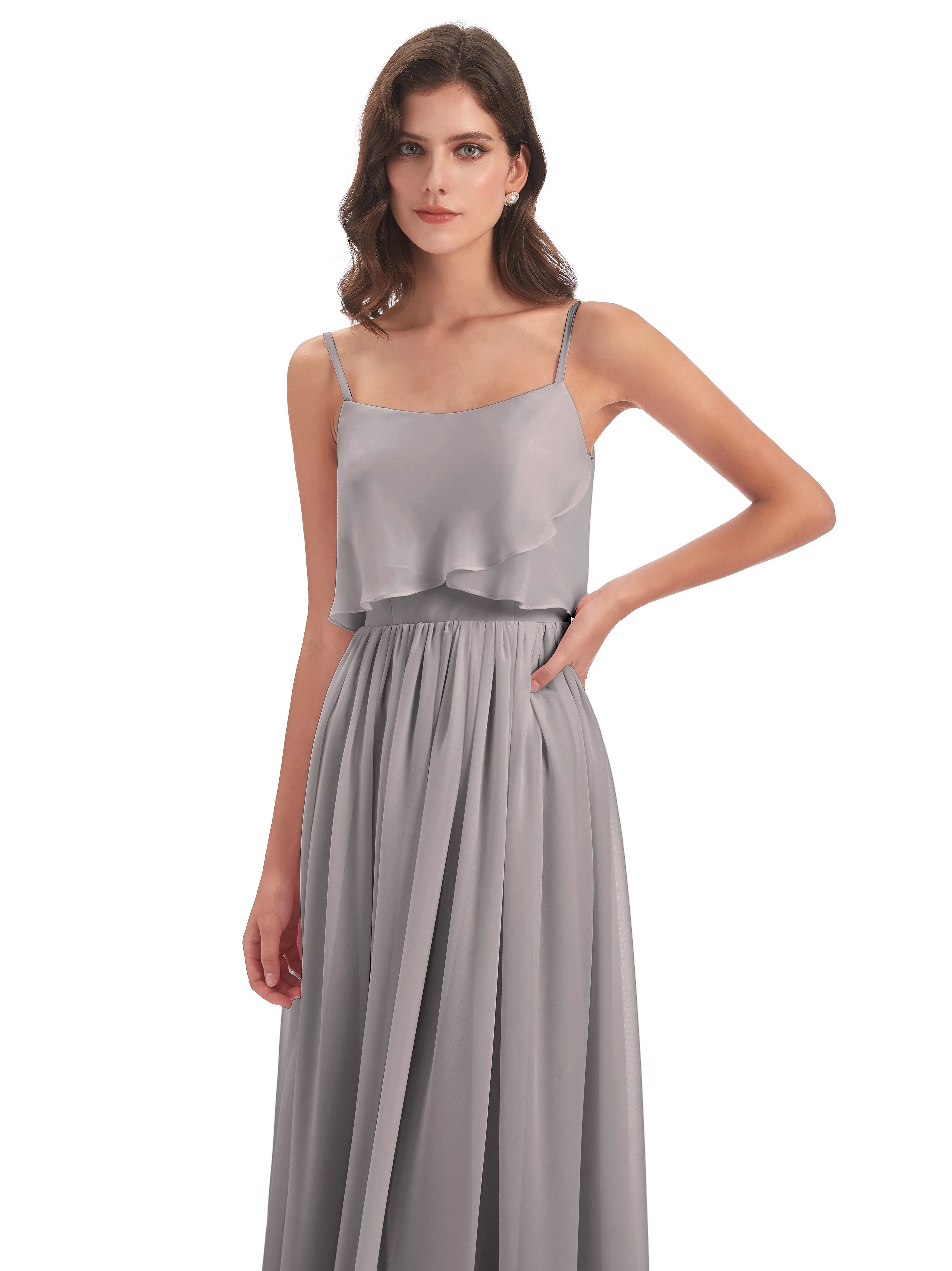 Holly A-line Long Best Chiffon Bridesmaid Dresses