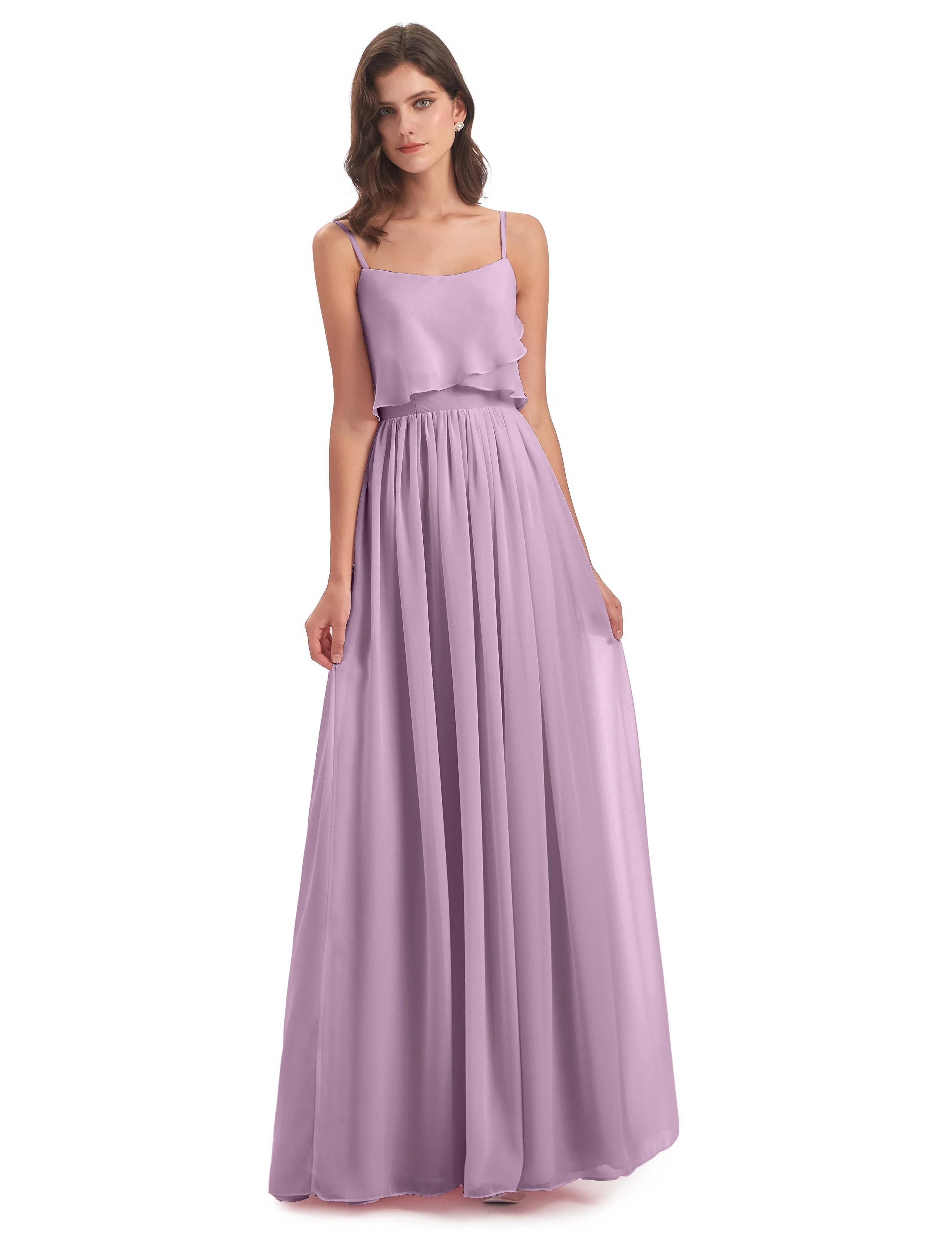 Holly A-line Long Best Chiffon Bridesmaid Dresses