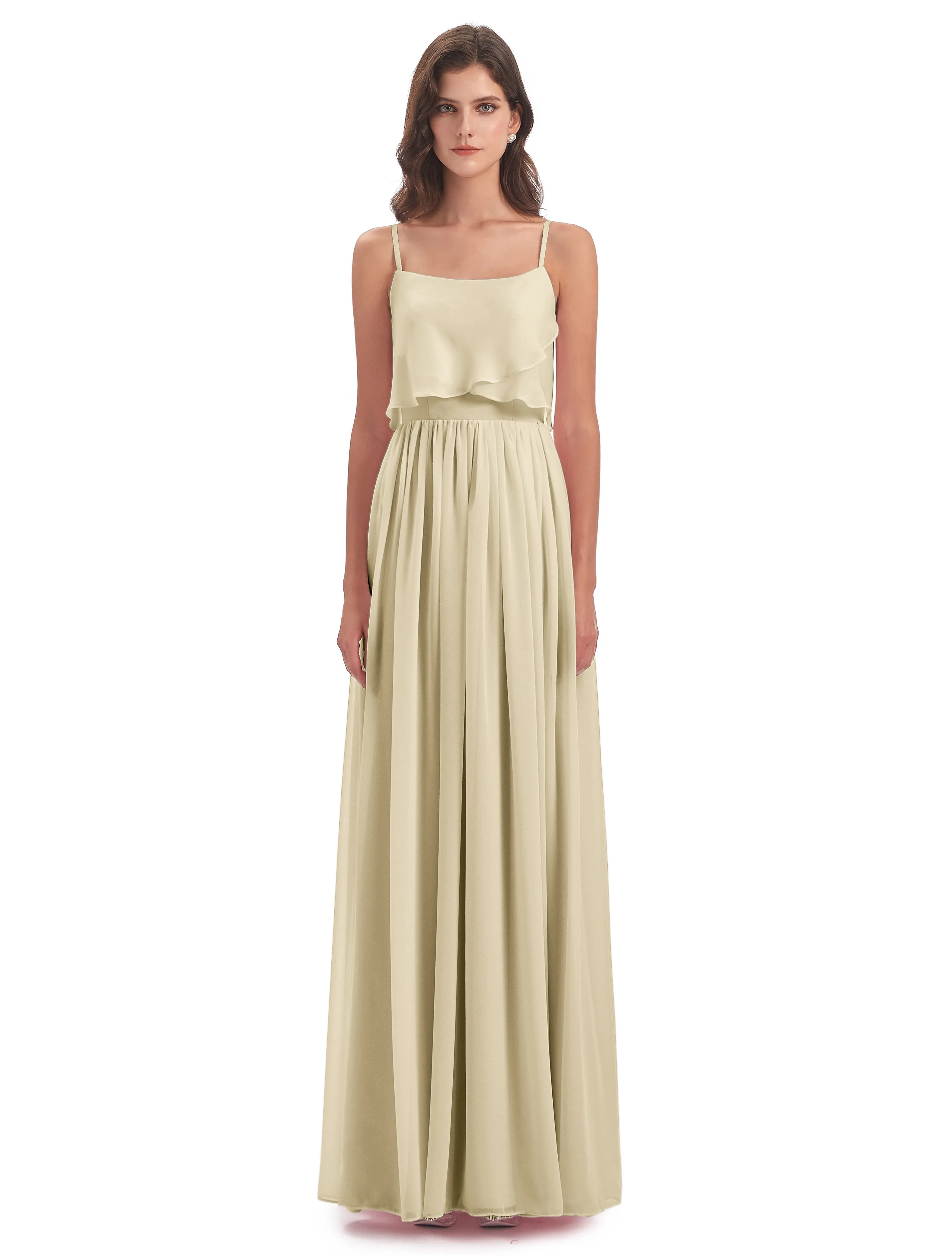 Holly A-line Long Best Chiffon Bridesmaid Dresses