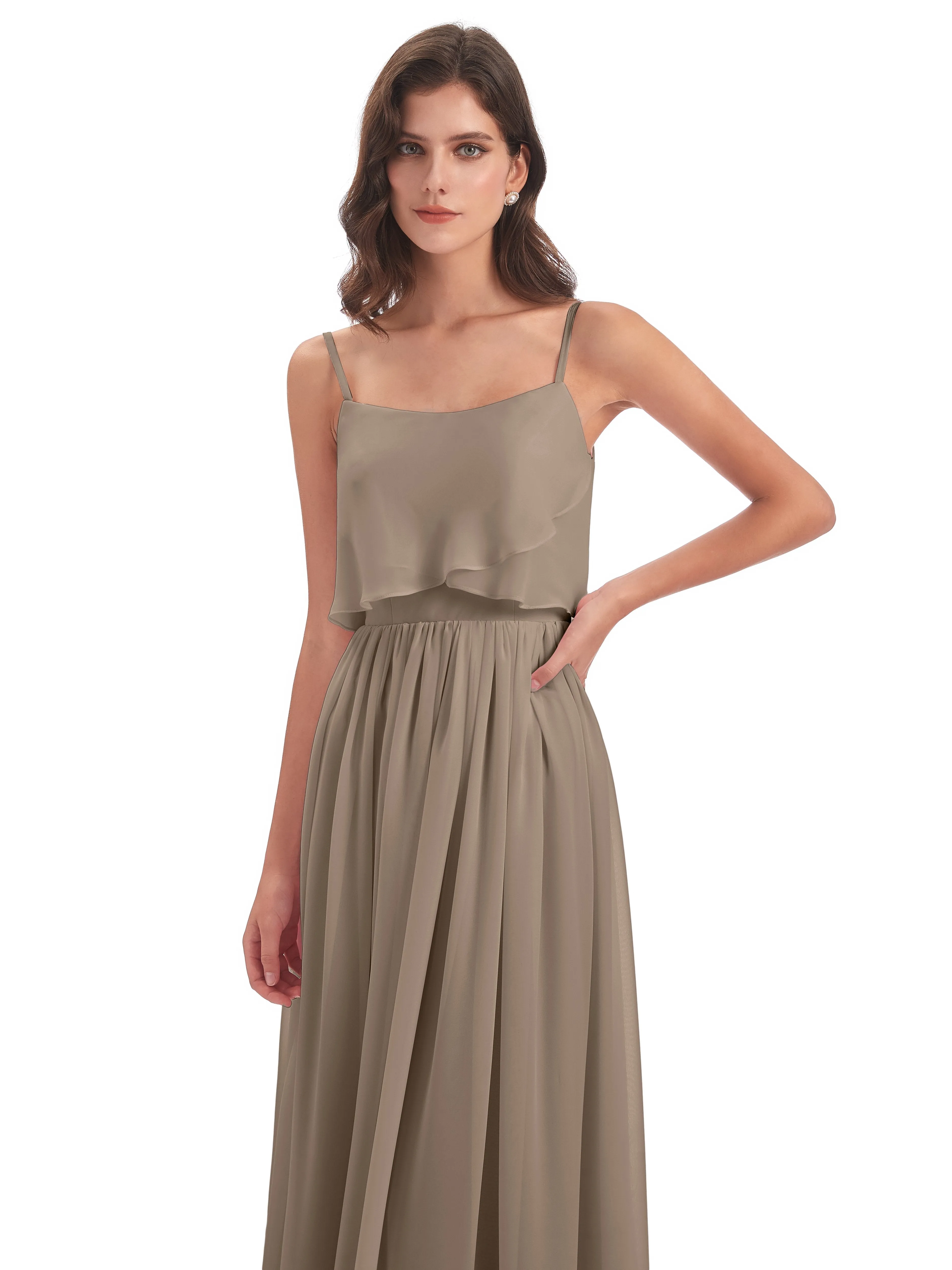 Holly A-line Long Best Chiffon Bridesmaid Dresses