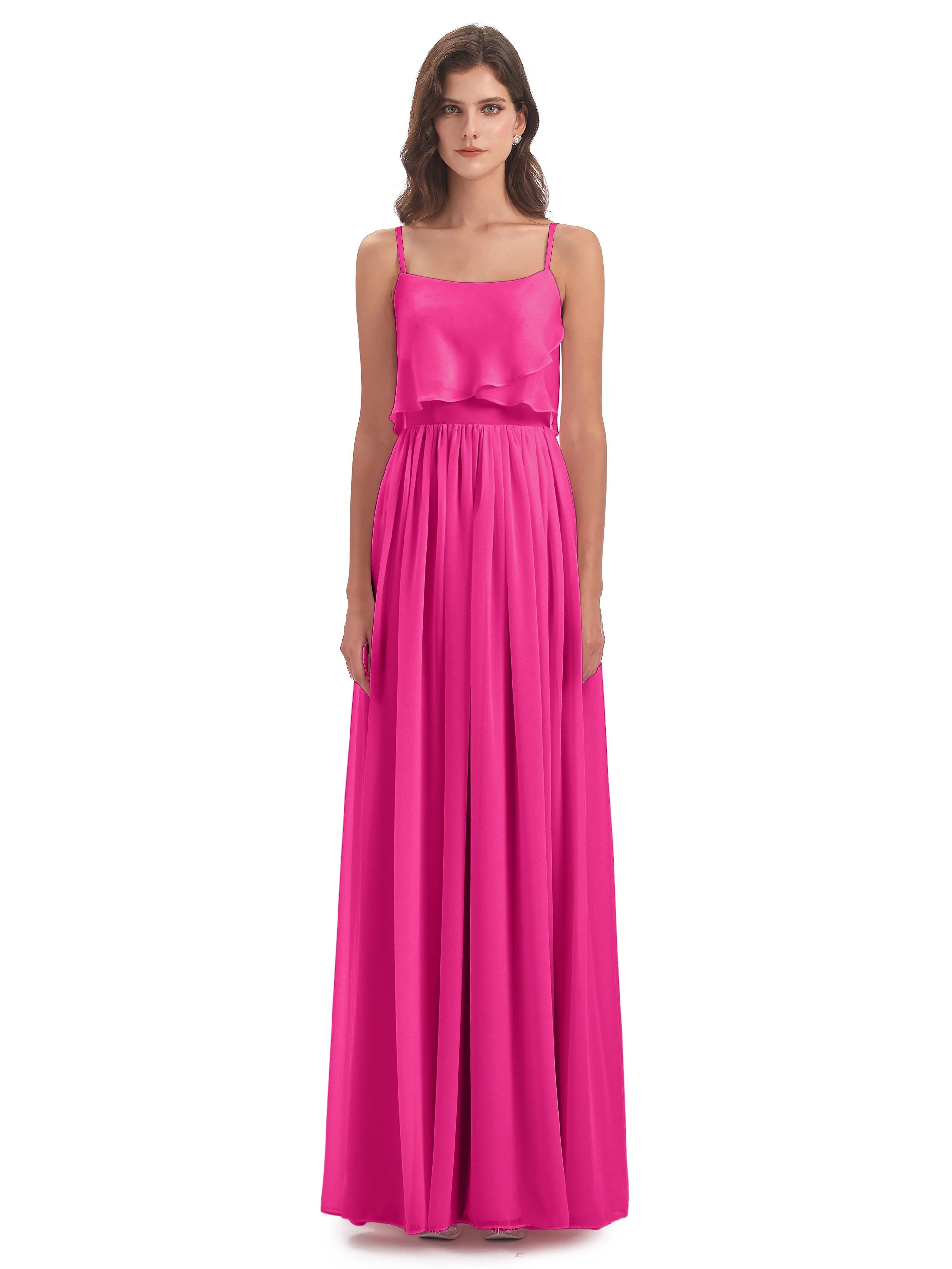 Holly A-line Long Best Chiffon Bridesmaid Dresses