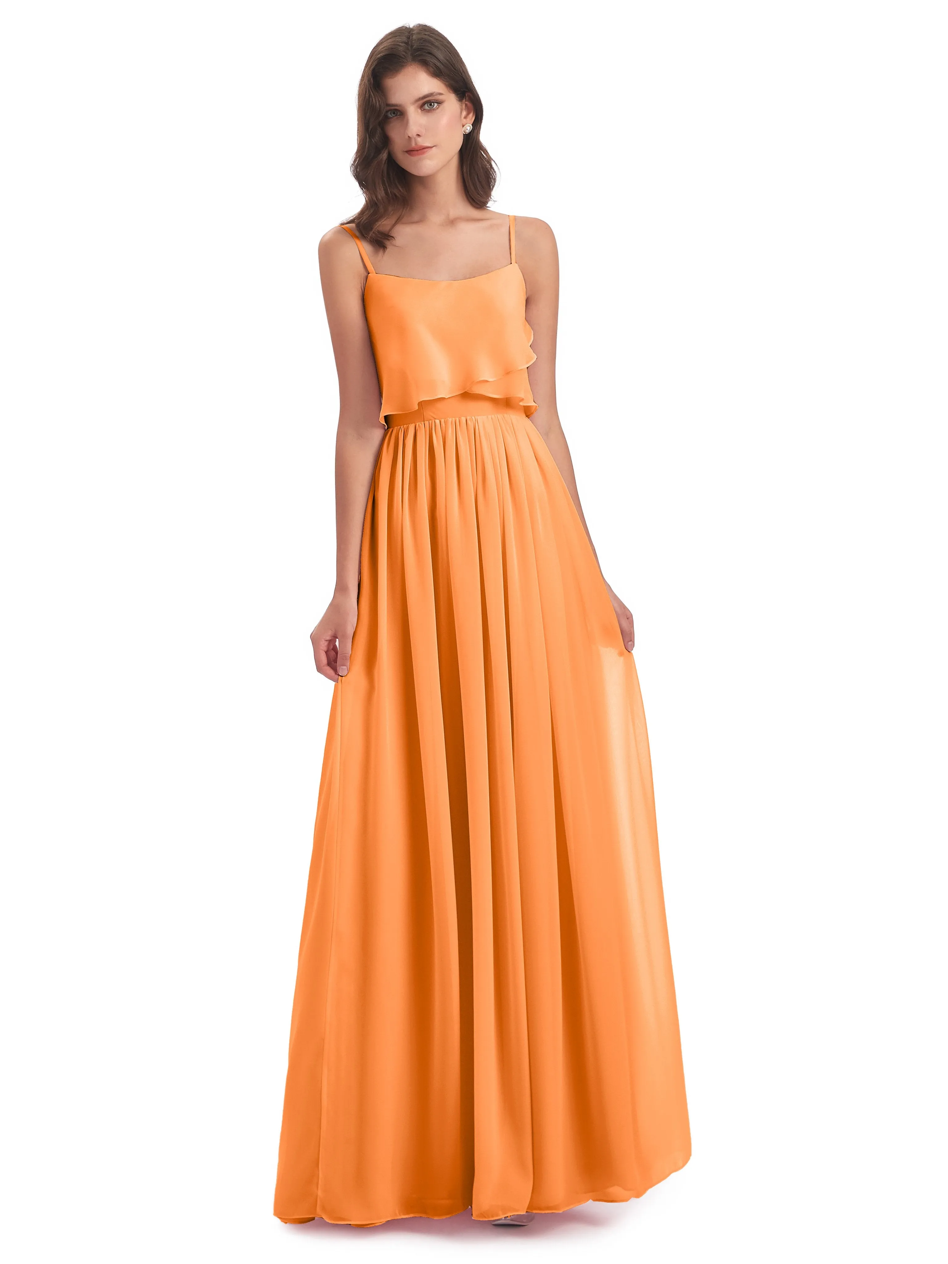 Holly A-line Long Best Chiffon Bridesmaid Dresses