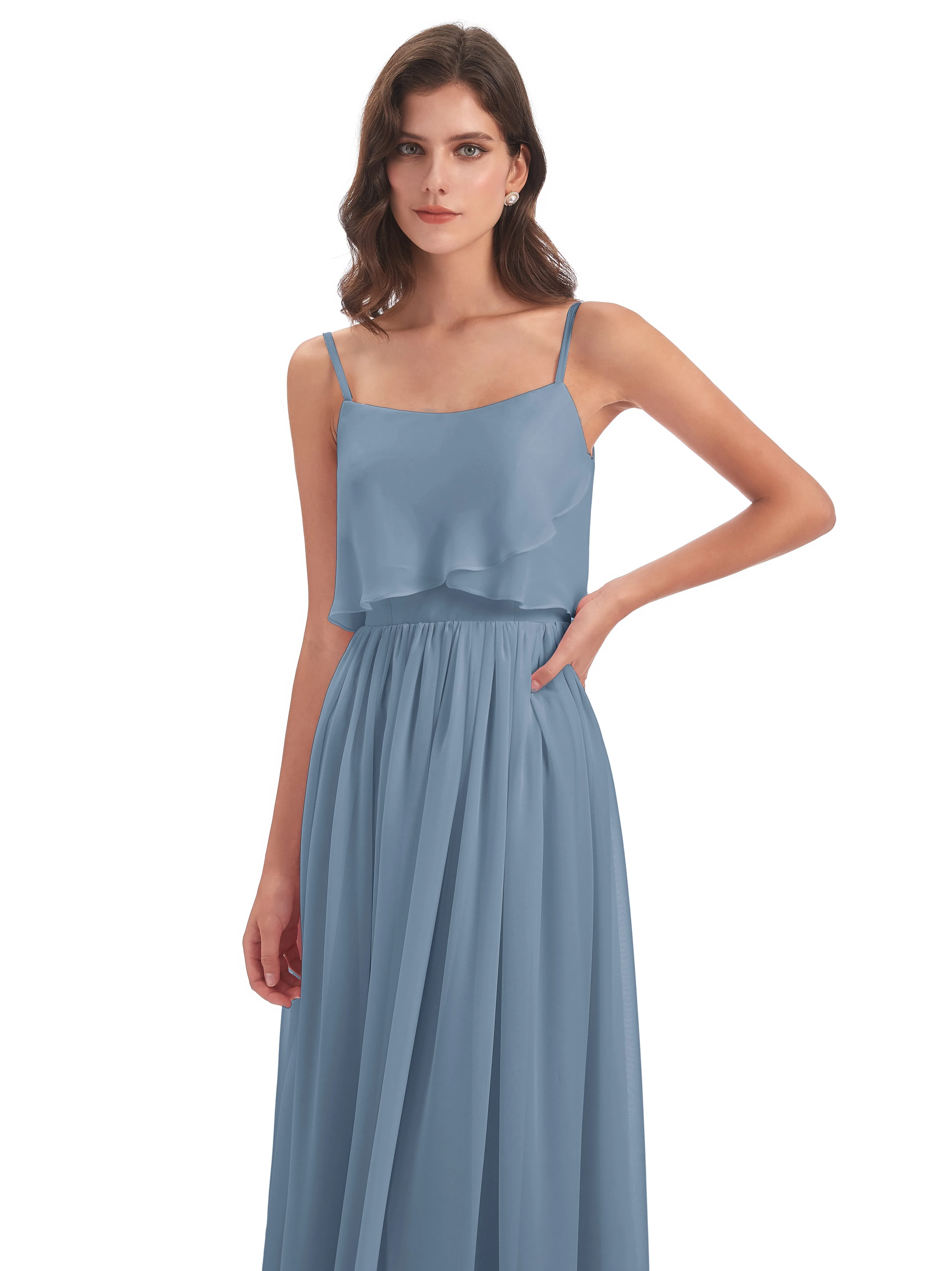 Holly A-line Long Best Chiffon Bridesmaid Dresses