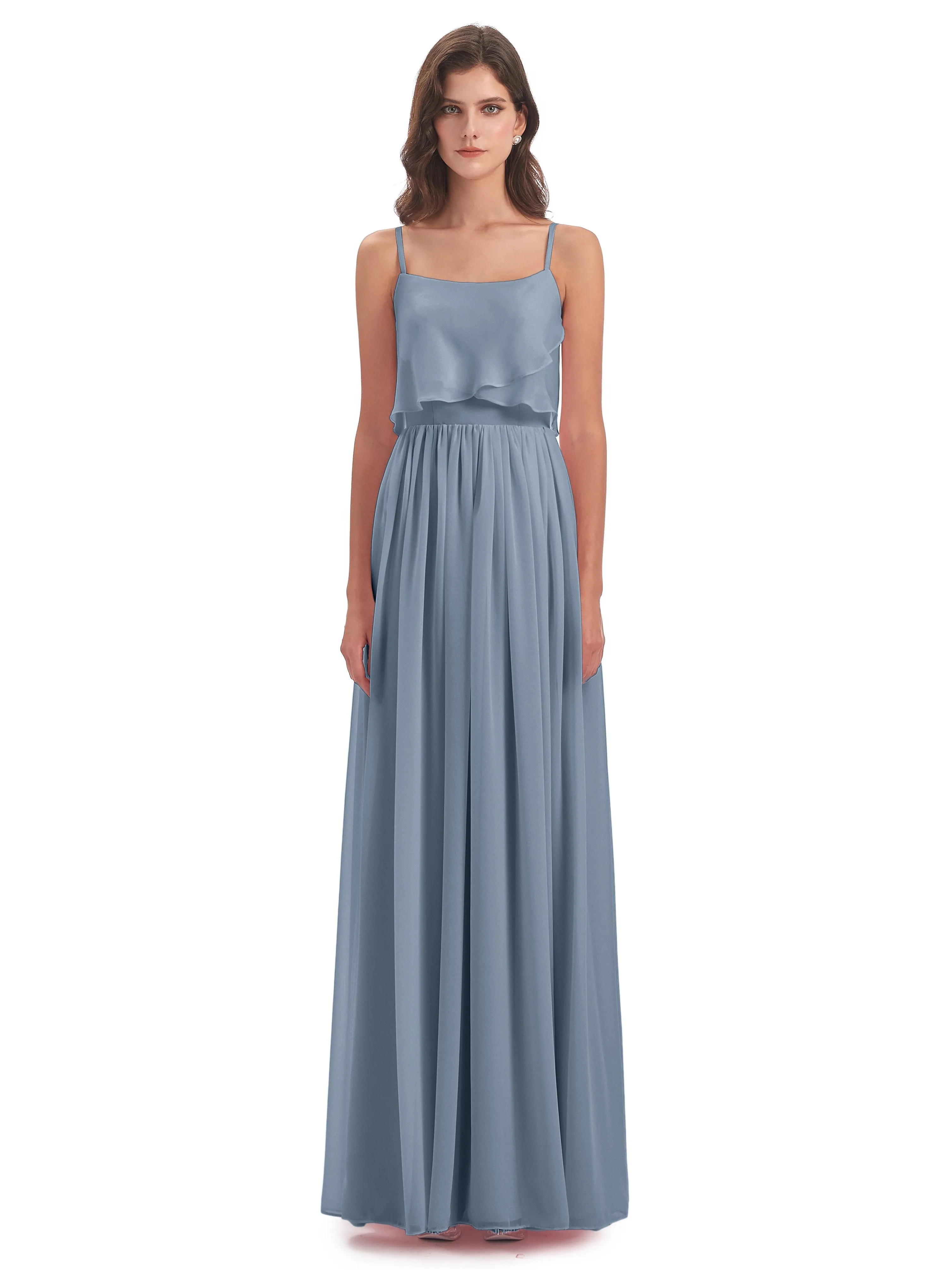 Holly A-line Long Best Chiffon Bridesmaid Dresses