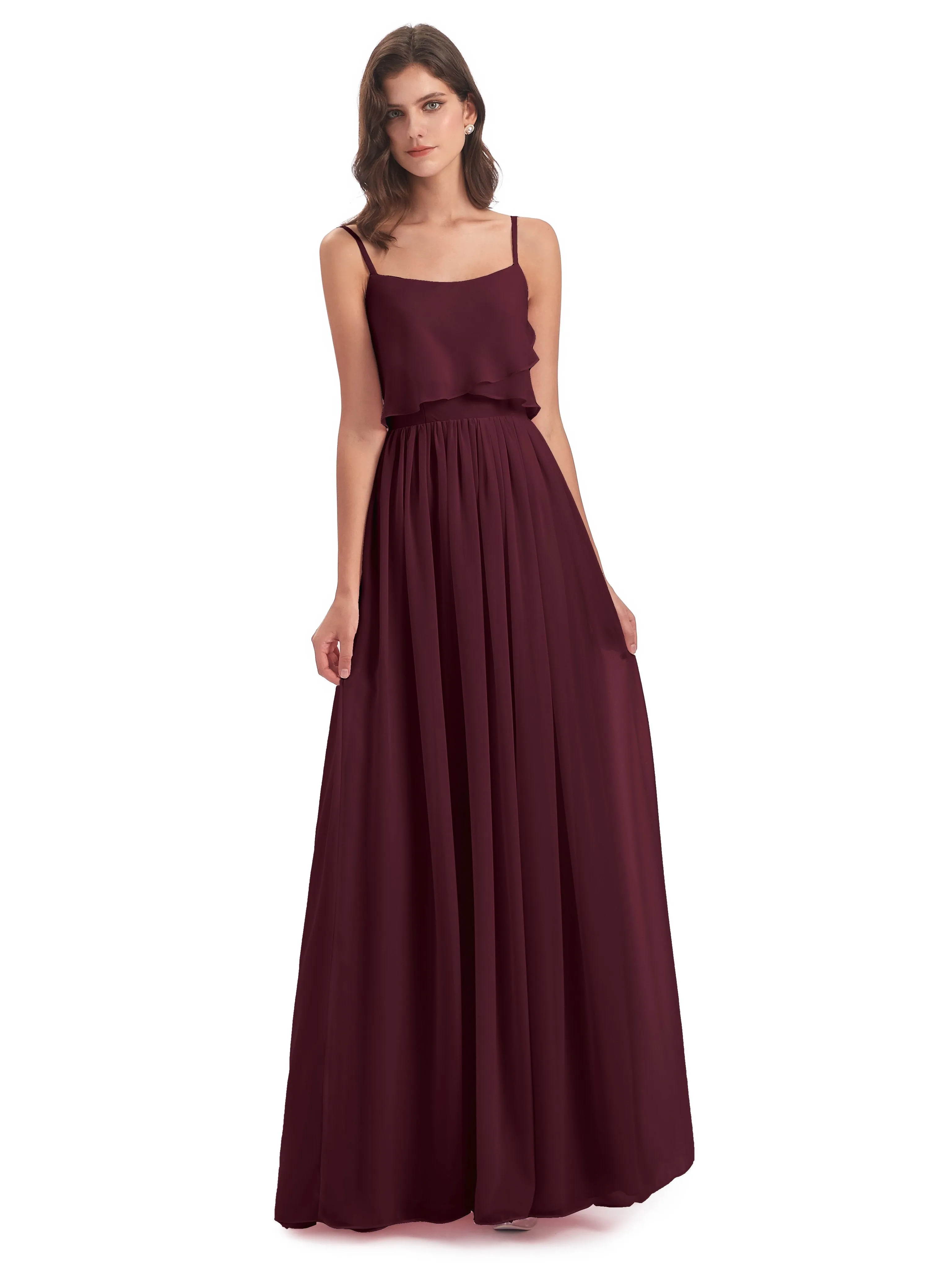 Holly A-line Long Best Chiffon Bridesmaid Dresses