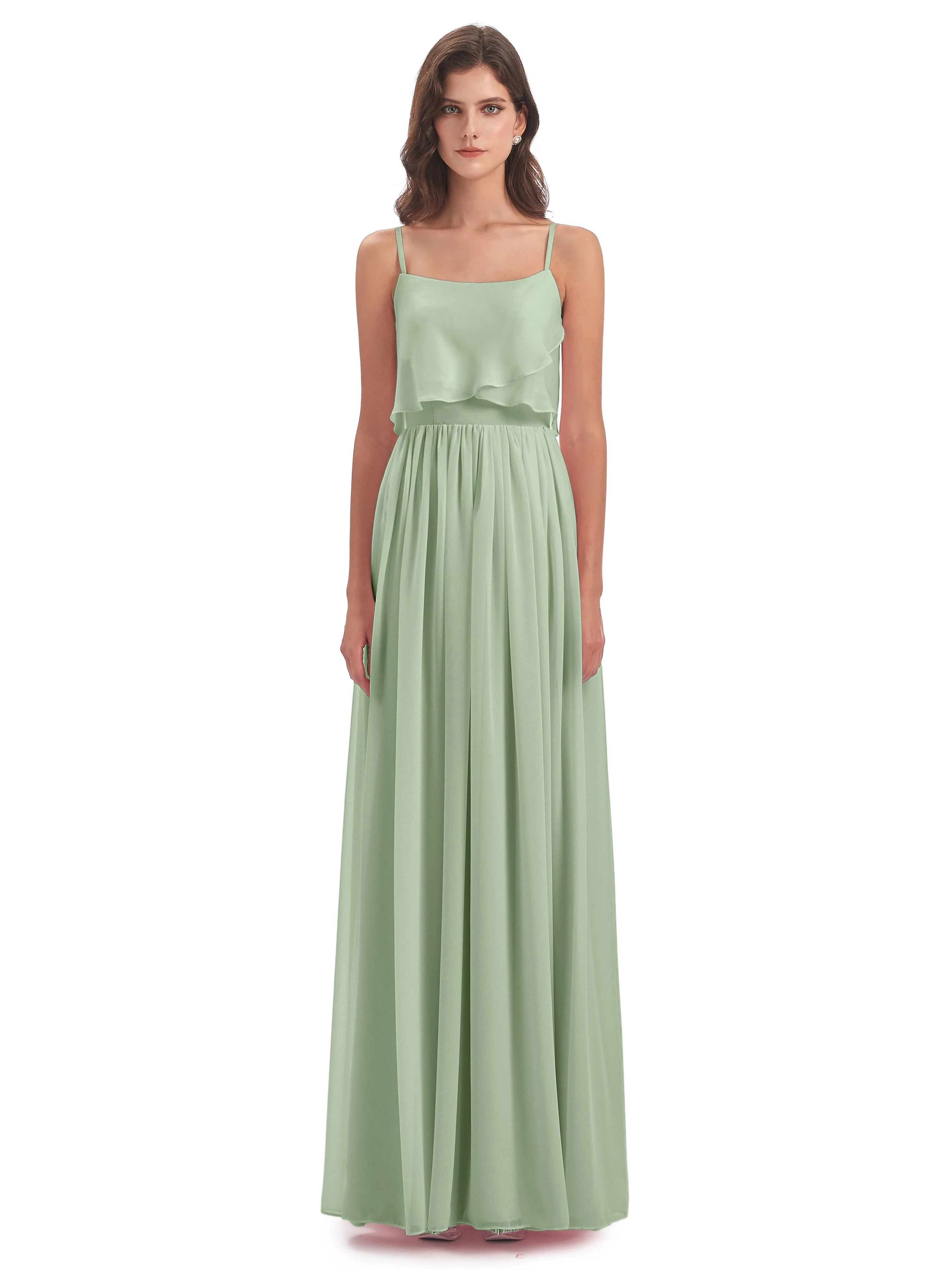 Holly A-line Long Best Chiffon Bridesmaid Dresses