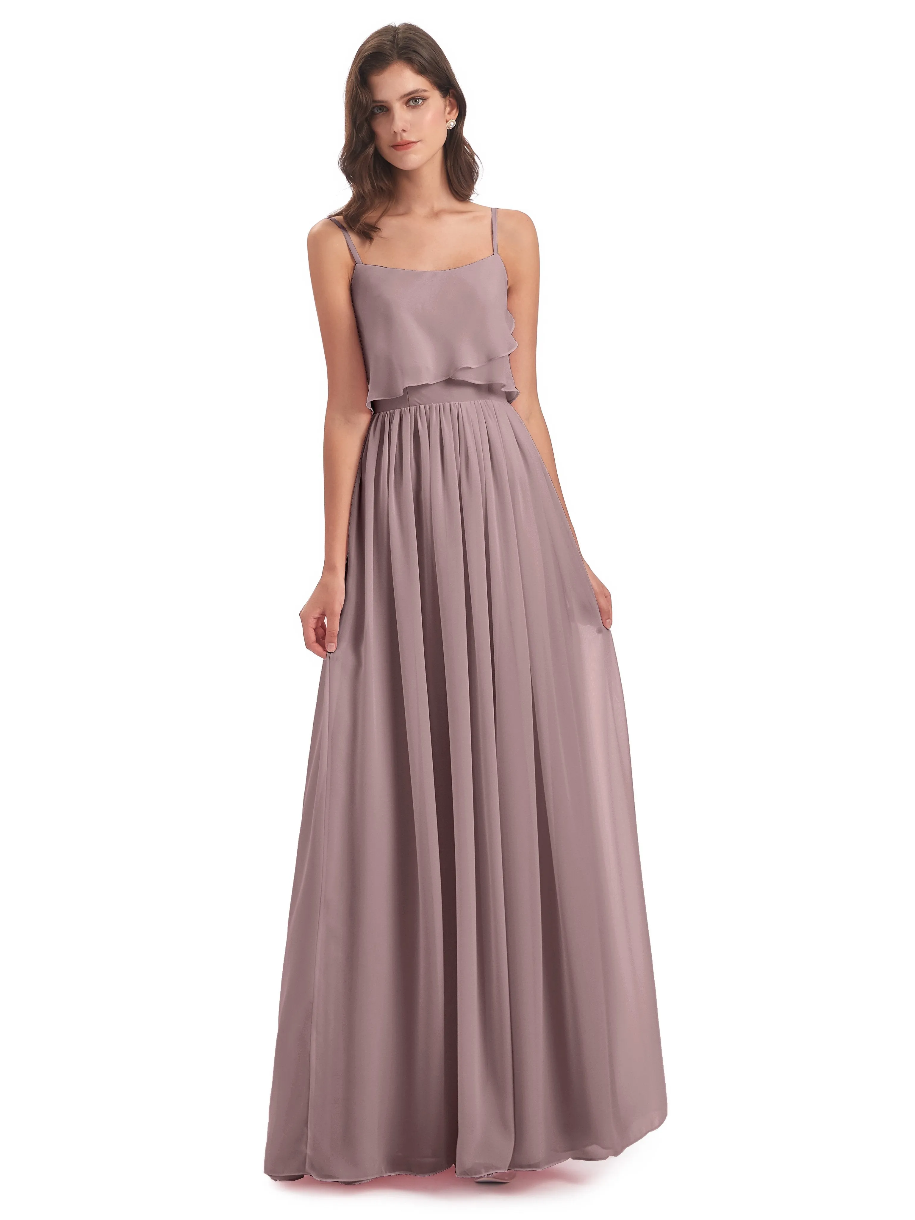 Holly A-line Long Best Chiffon Bridesmaid Dresses