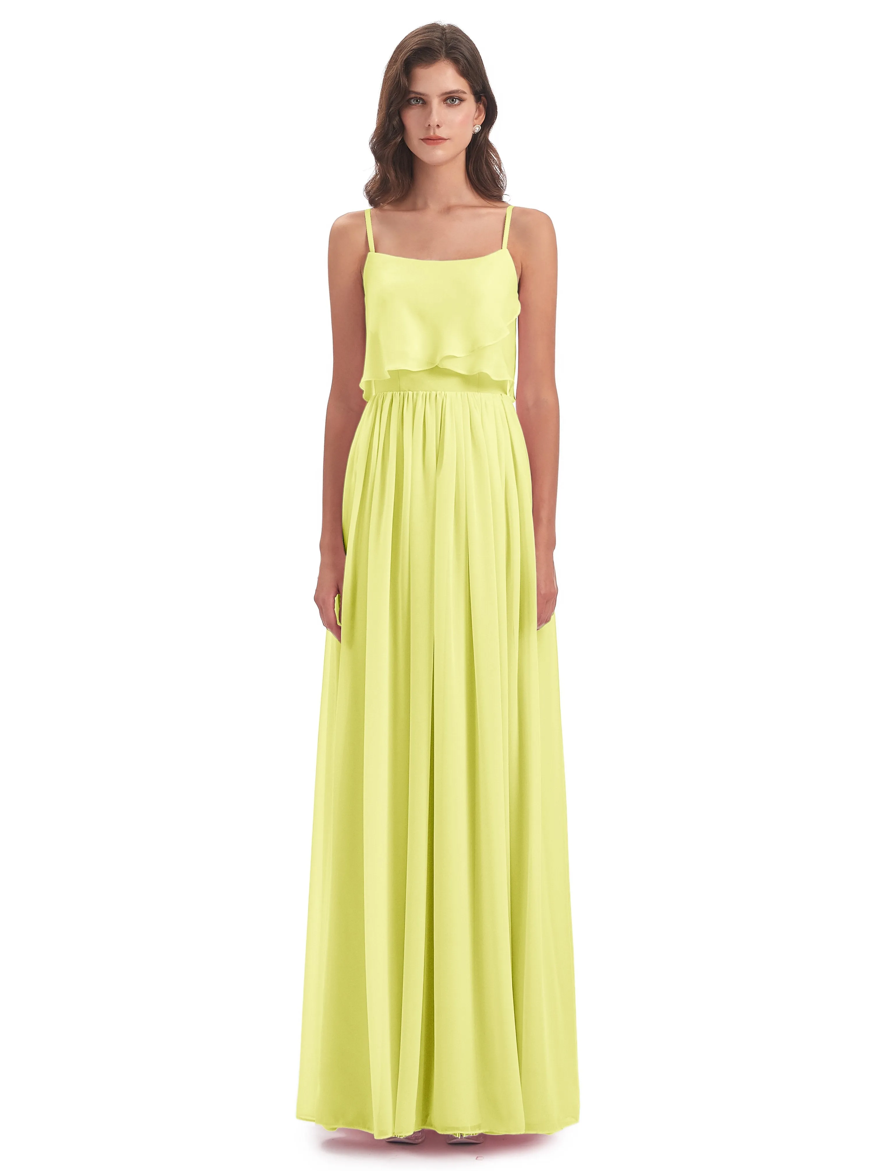 Holly A-line Long Best Chiffon Bridesmaid Dresses