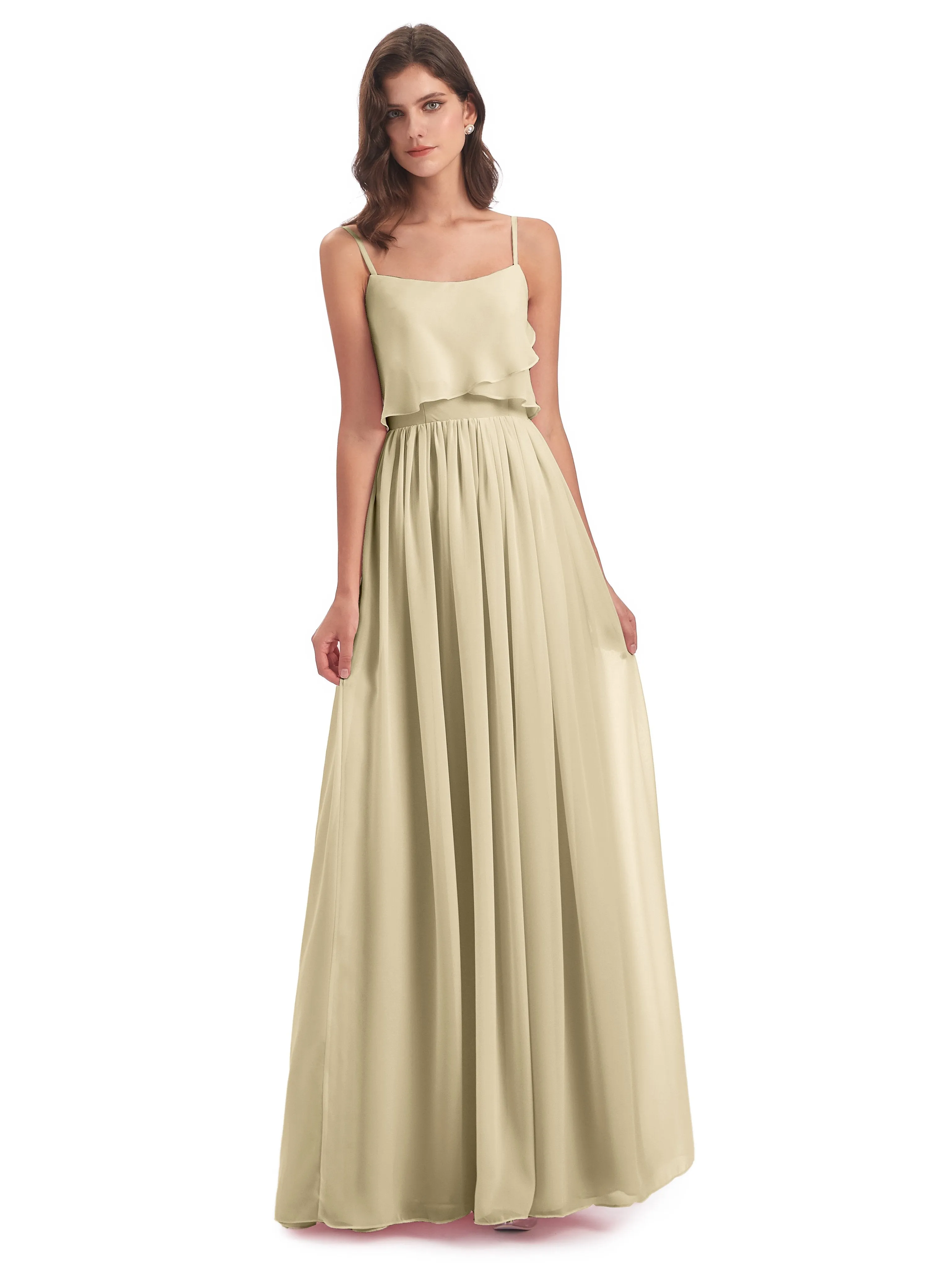 Holly A-line Long Best Chiffon Bridesmaid Dresses