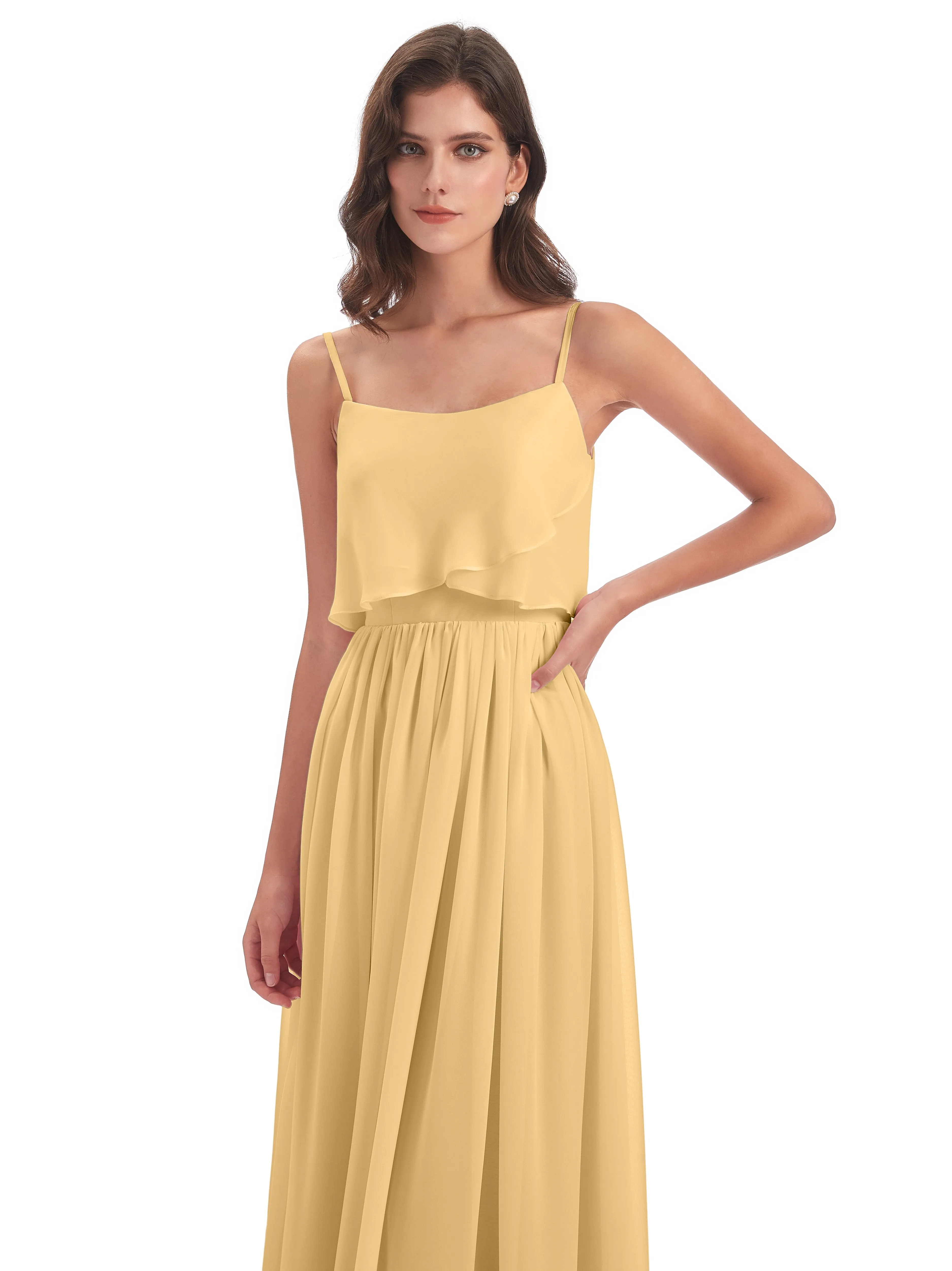 Holly A-line Long Best Chiffon Bridesmaid Dresses