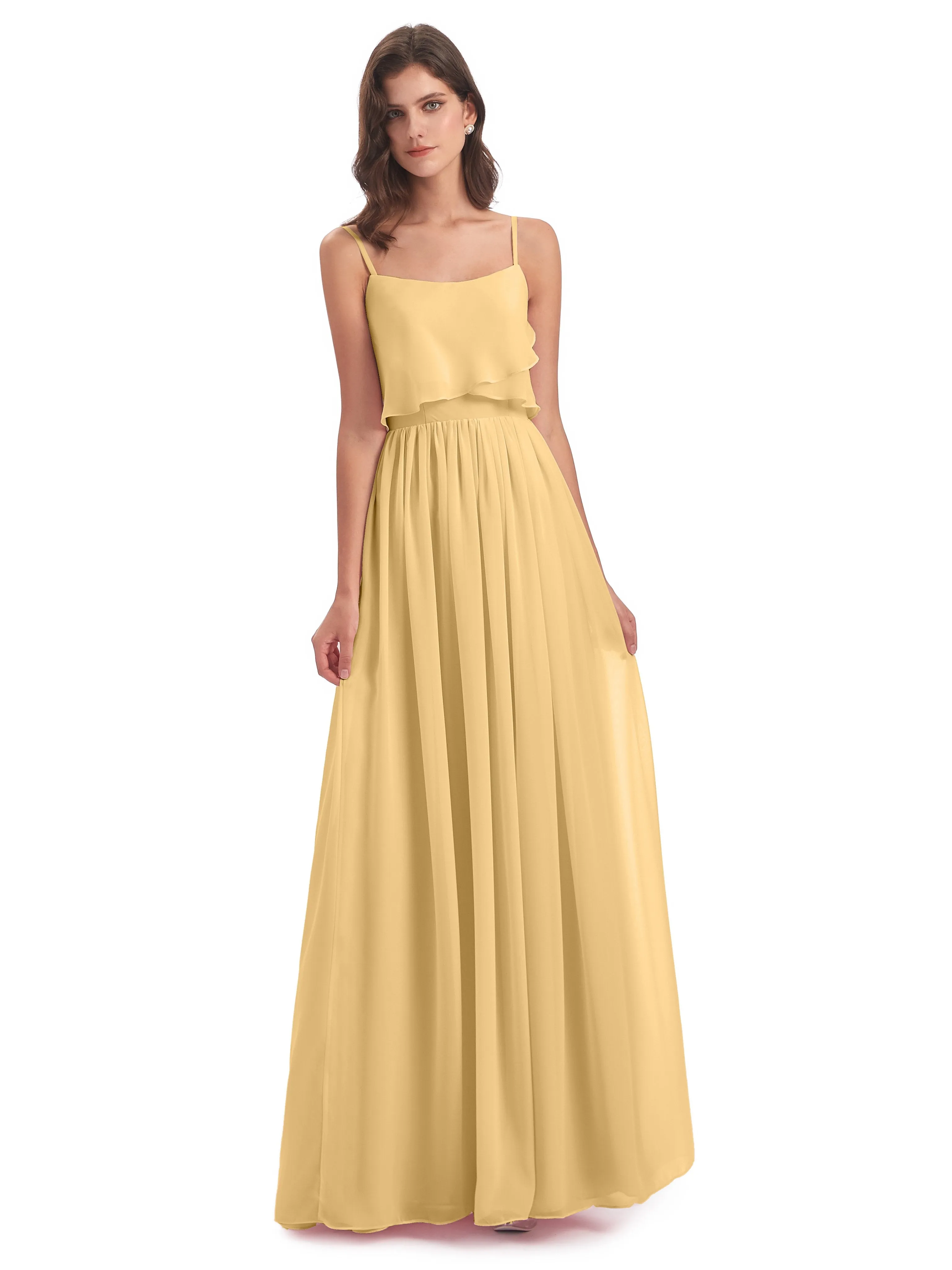 Holly A-line Long Best Chiffon Bridesmaid Dresses