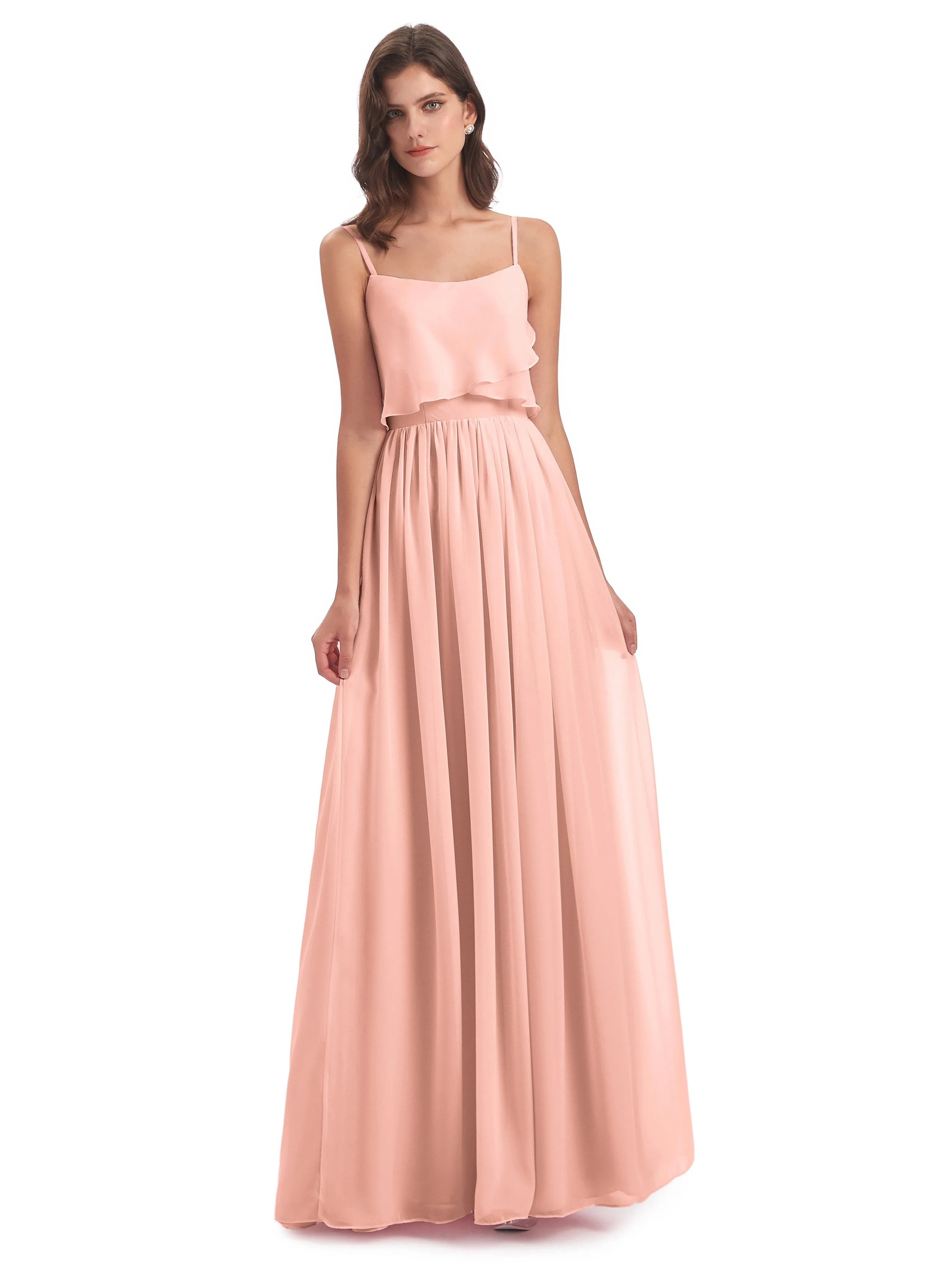 Holly A-line Long Best Chiffon Bridesmaid Dresses