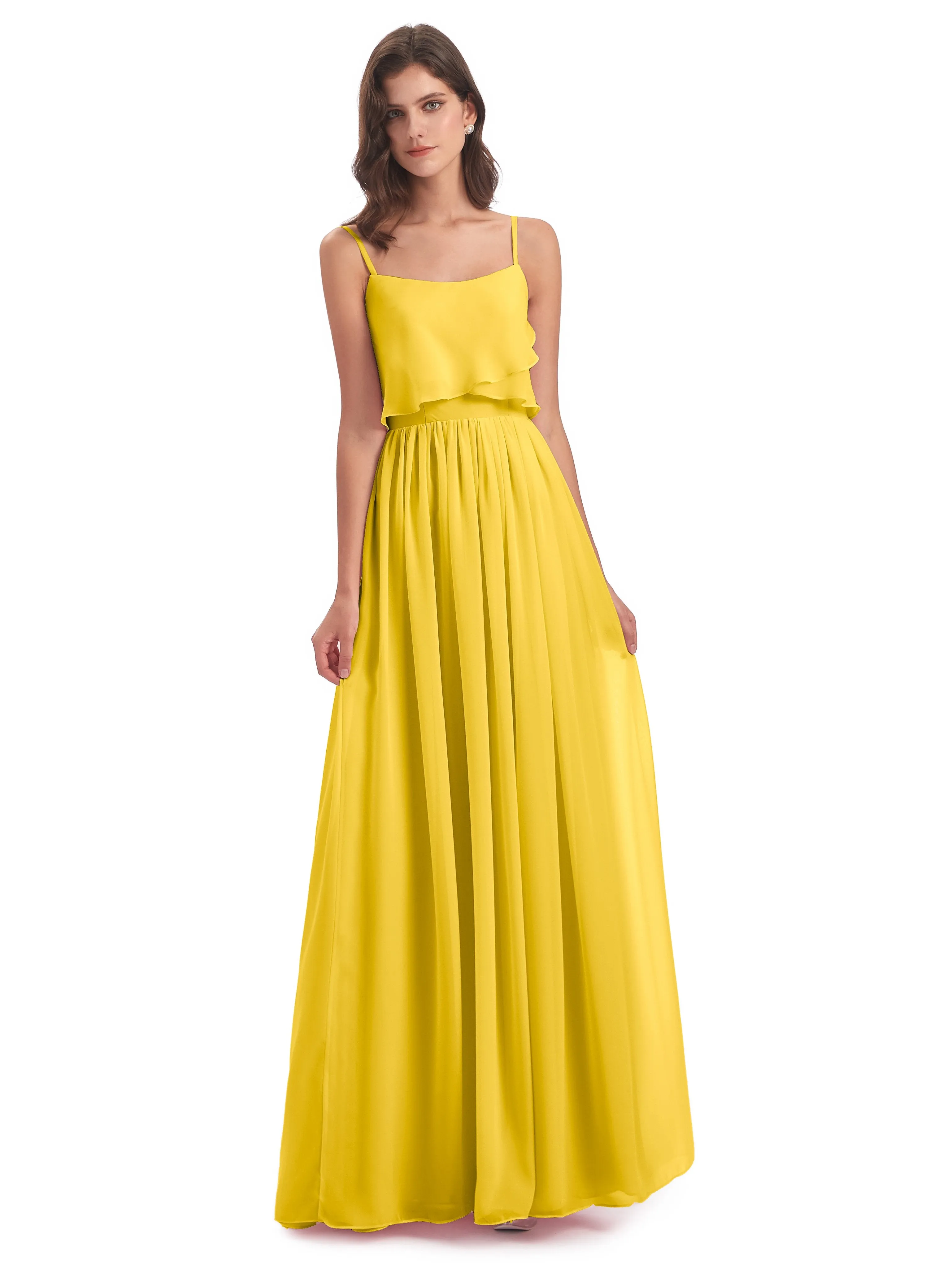 Holly A-line Long Best Chiffon Bridesmaid Dresses