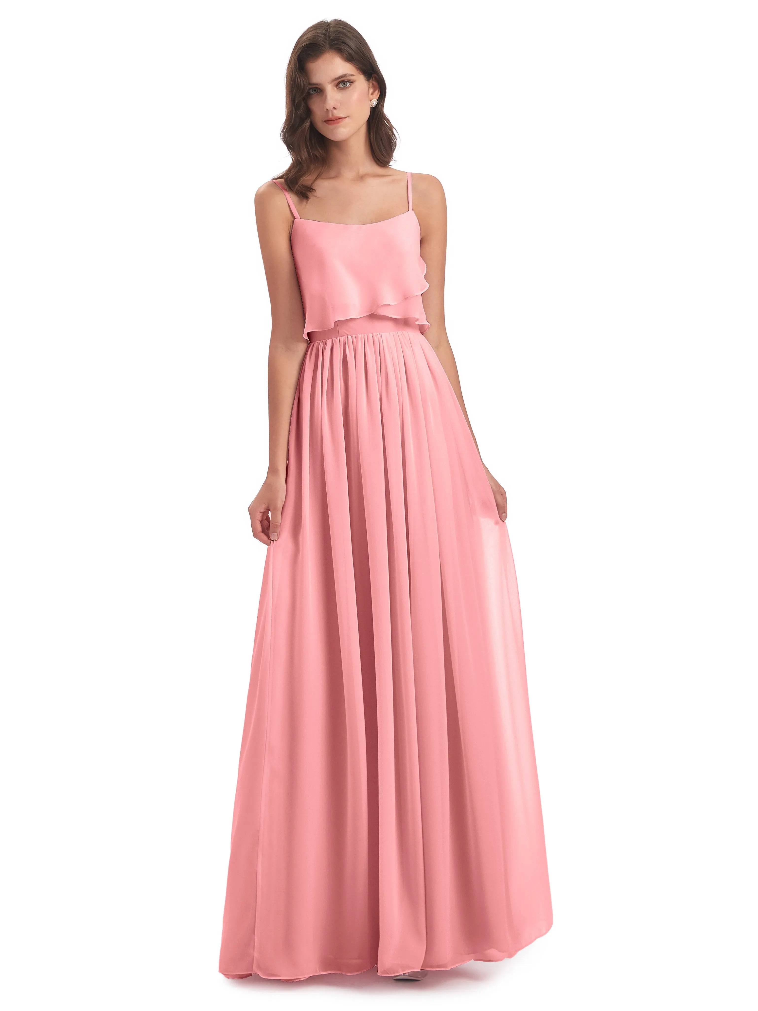 Holly A-line Long Best Chiffon Bridesmaid Dresses